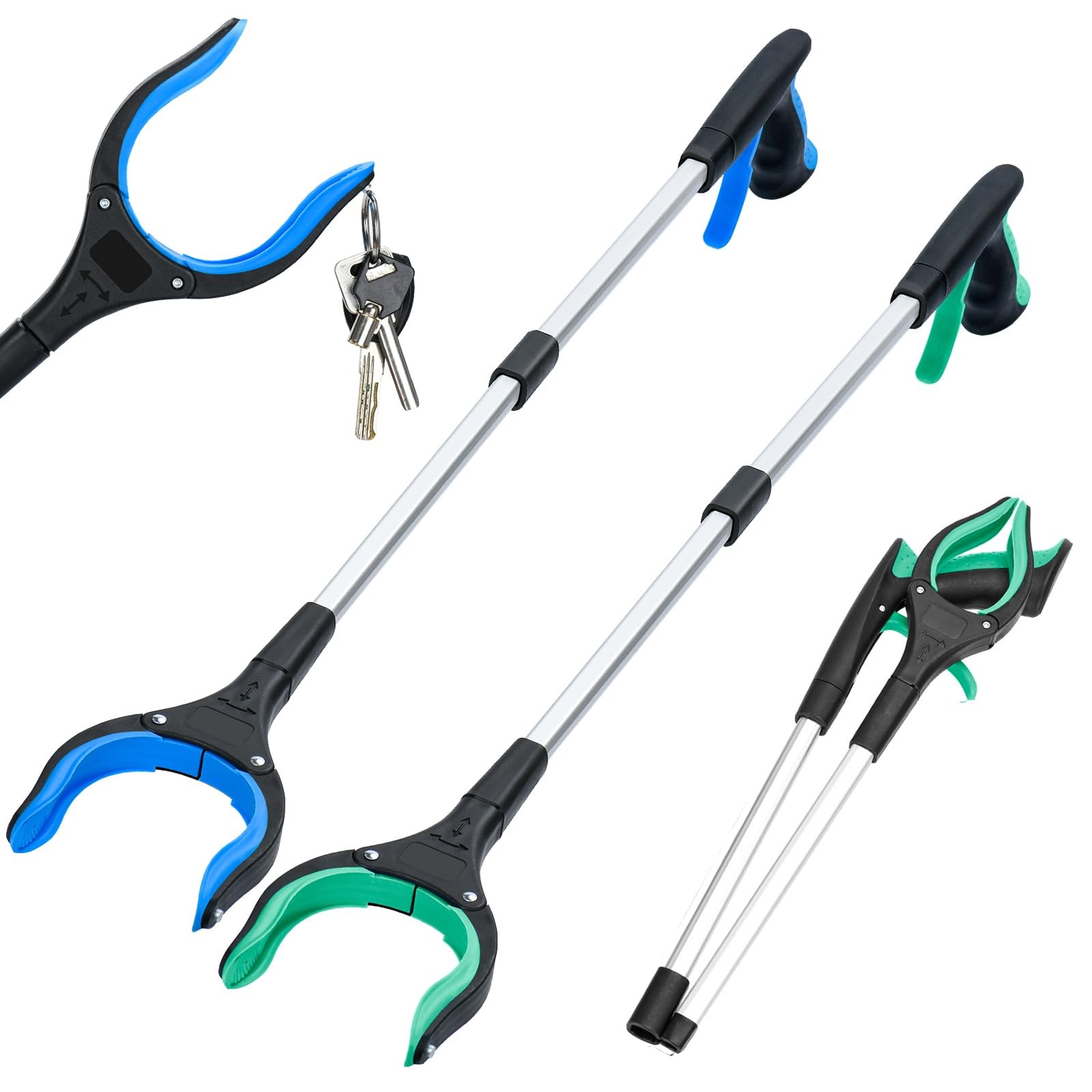 Picker de basura de herramientas de alcance plegable de 2 paquetes para Anyl