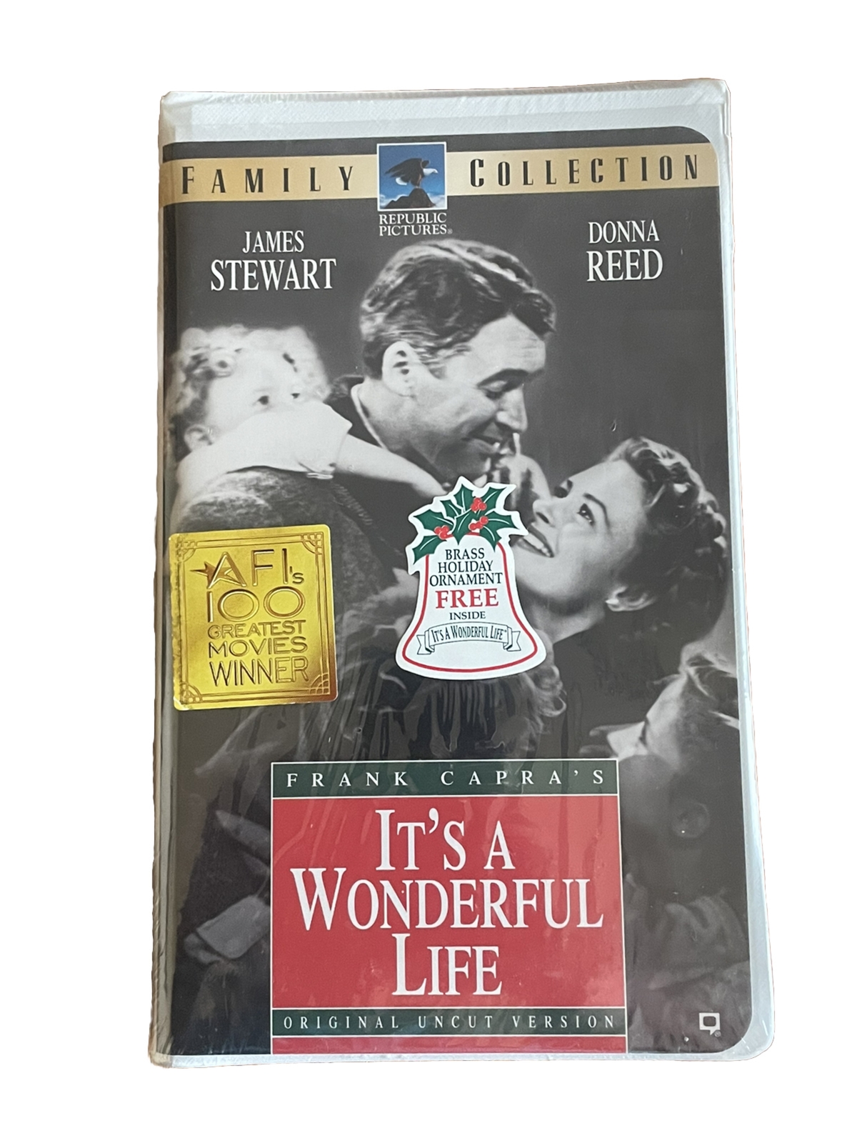 It’s A Wonderful Life VHS New Sealed Brass Christmas Ornament Uncut Version New