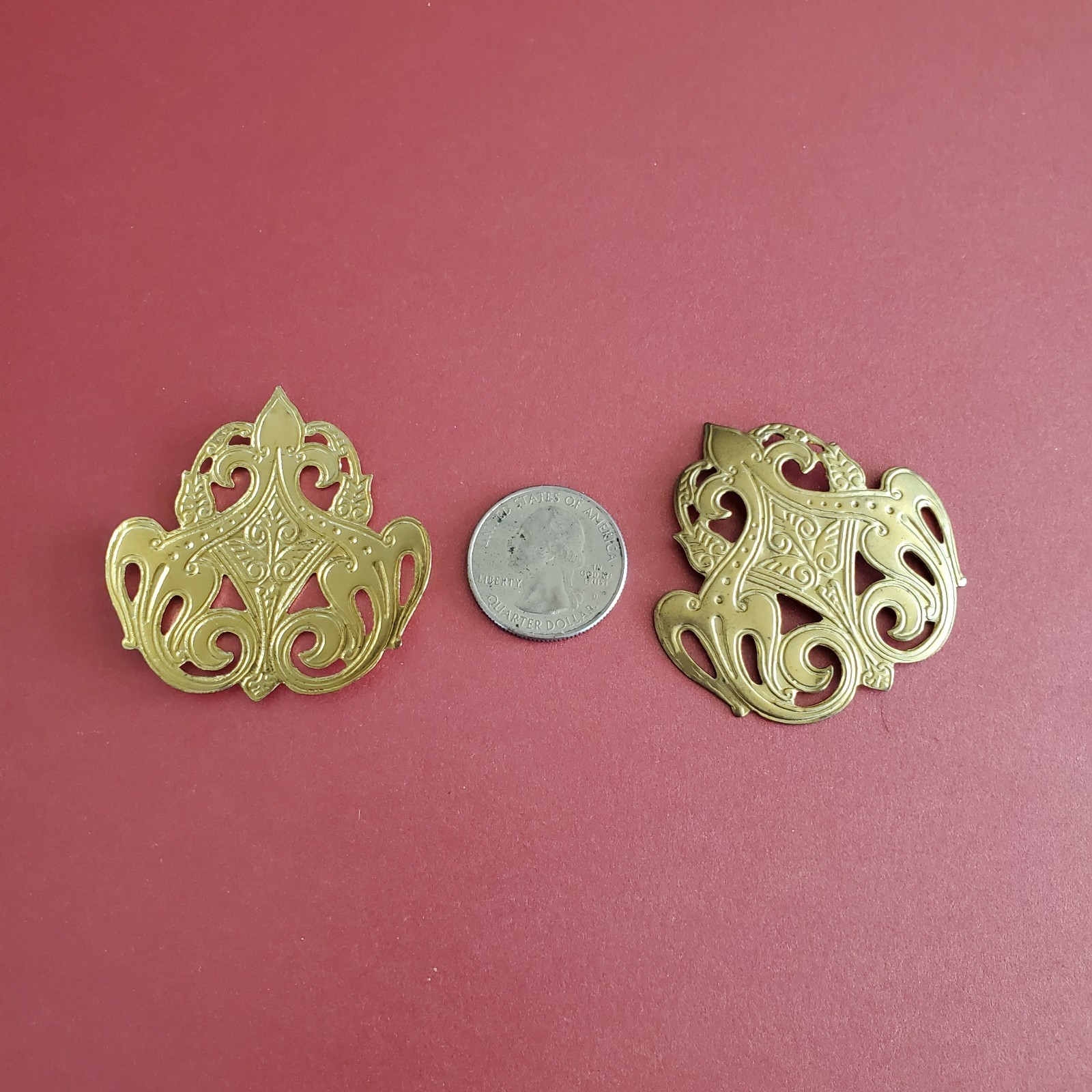 2 pcs Solid Connector  Filigree Jwelry Findings Stampings Embellishmen crafs
