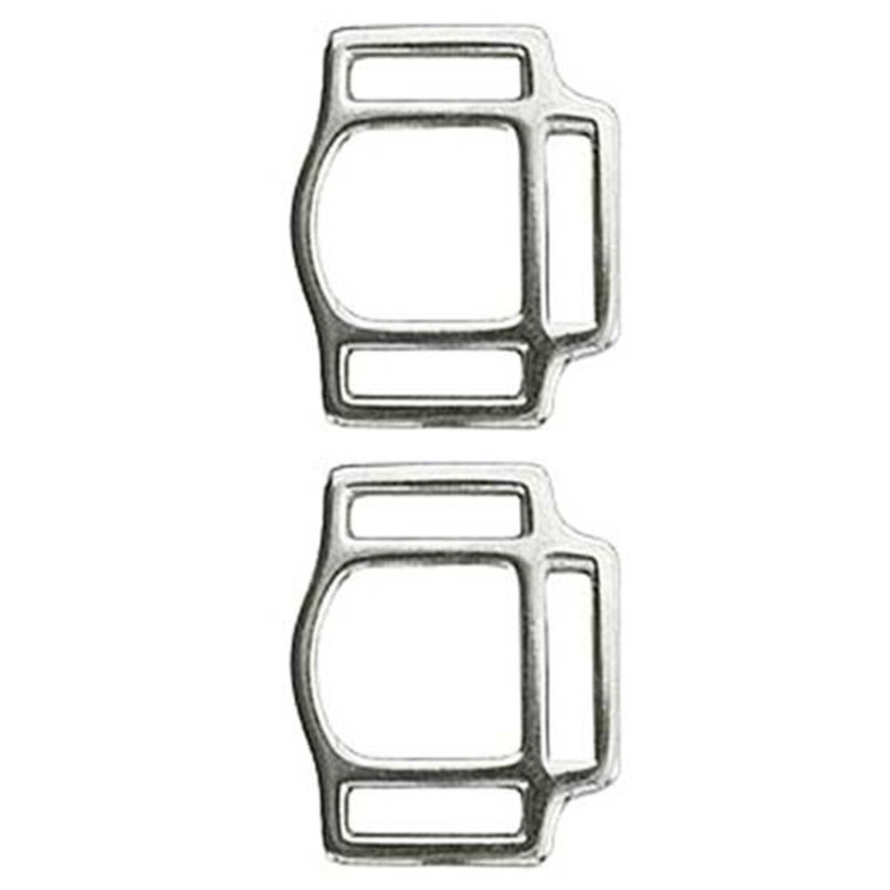 Hilason 1 Inch Malleable iron 3 Way Halter Square Nickel Plated Set of 2