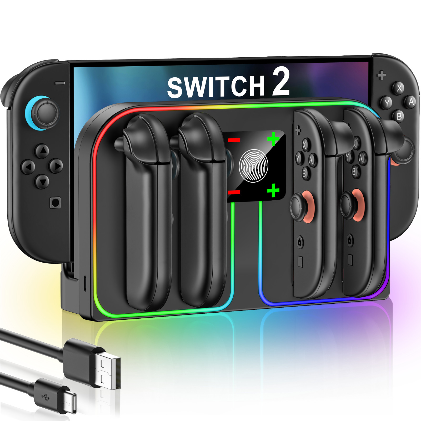 Switch 2 Controller Charger Charging Dock 4 JoyCon Charger FOR Nintendo Switch 2