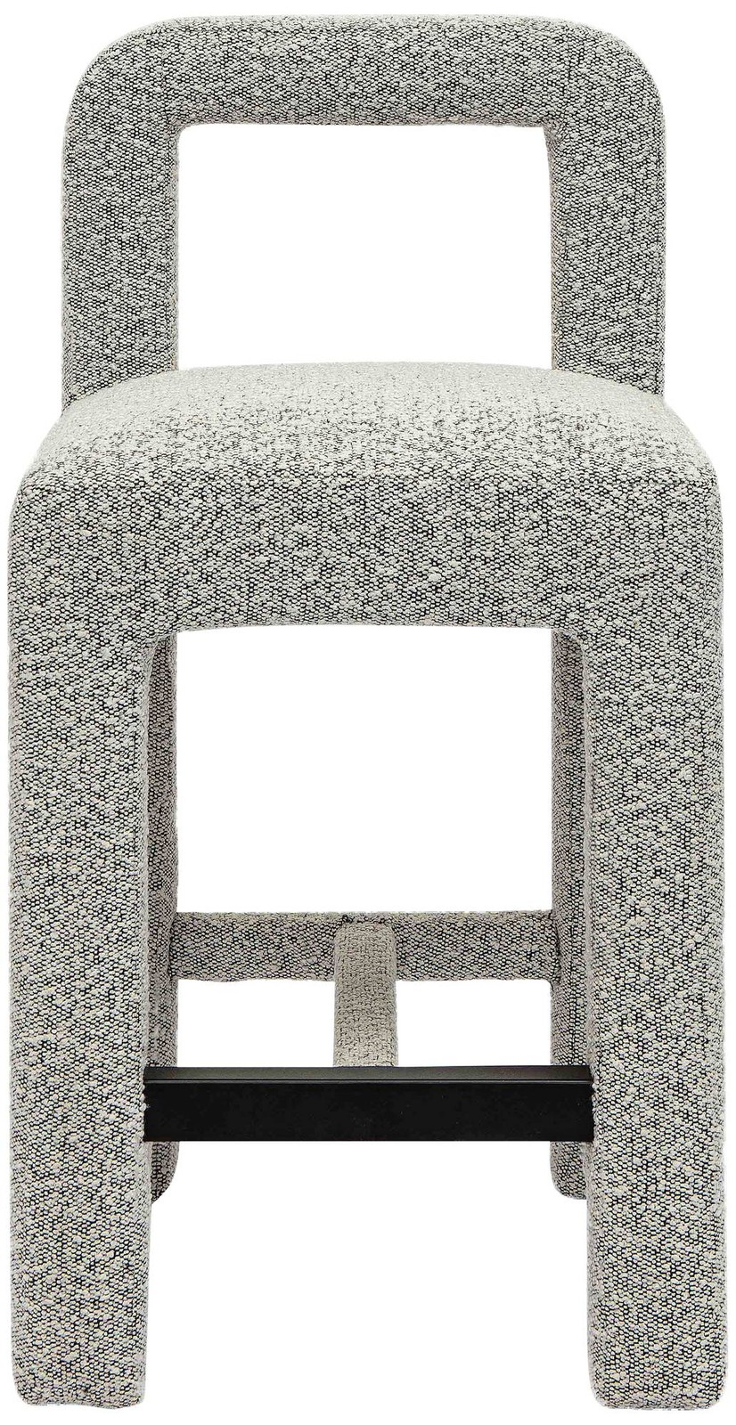 TOV Hazel 18" Wide Gray Boucle Fabric Modern Counter Stool