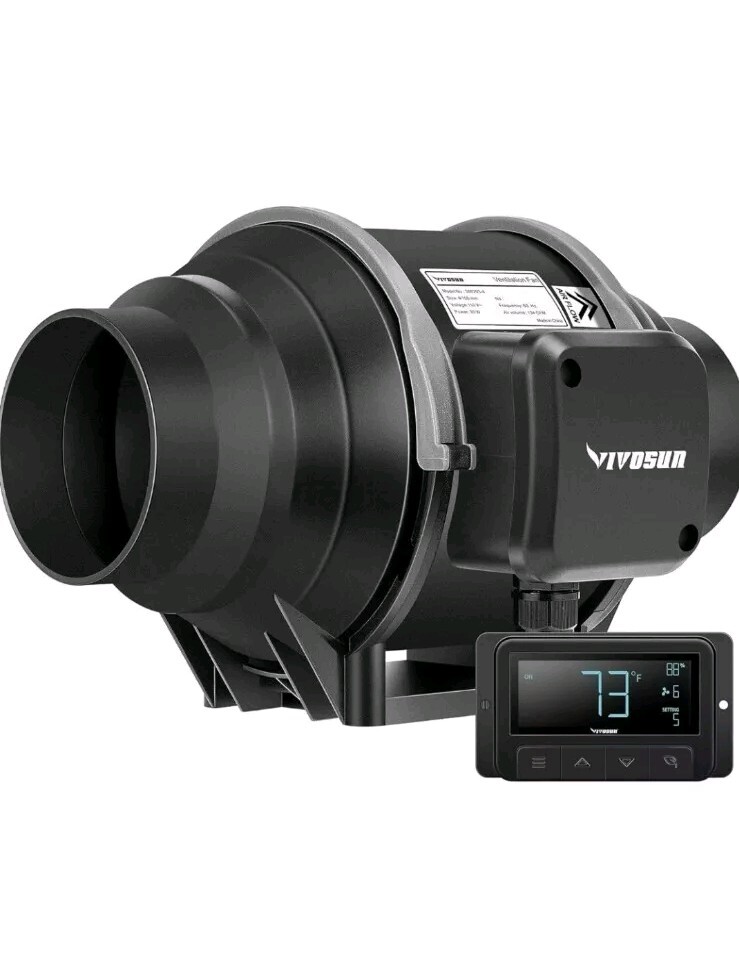VIVOSUN 4-Inch 134 CFM Inline Ventilation Fan w/ Intelligent Controller
