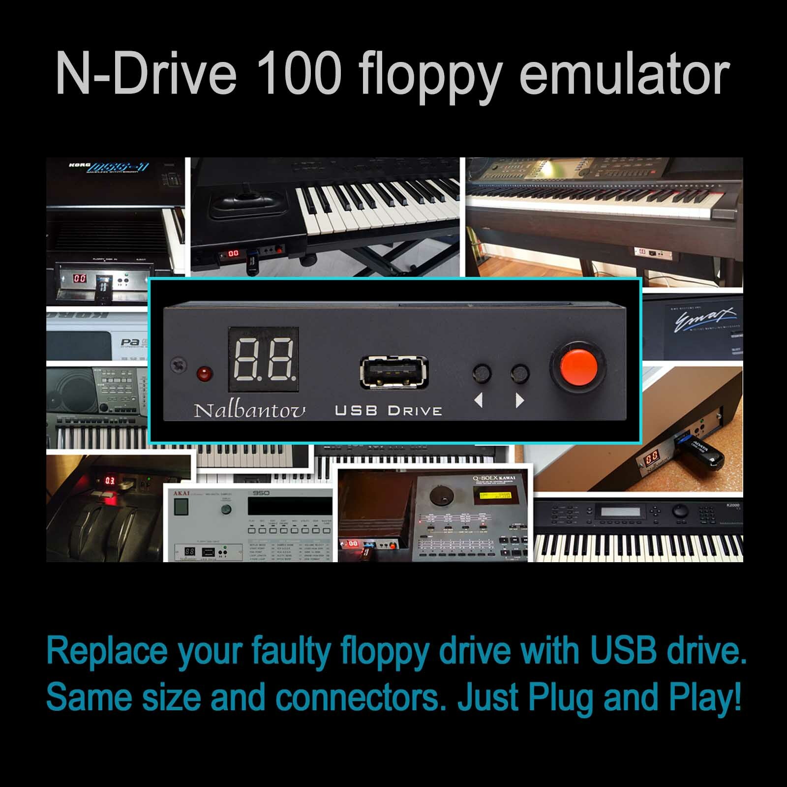 Nalbantov USB Floppy Disk Drive Emulator N-Drive 100 RB for Yamaha MDF 2