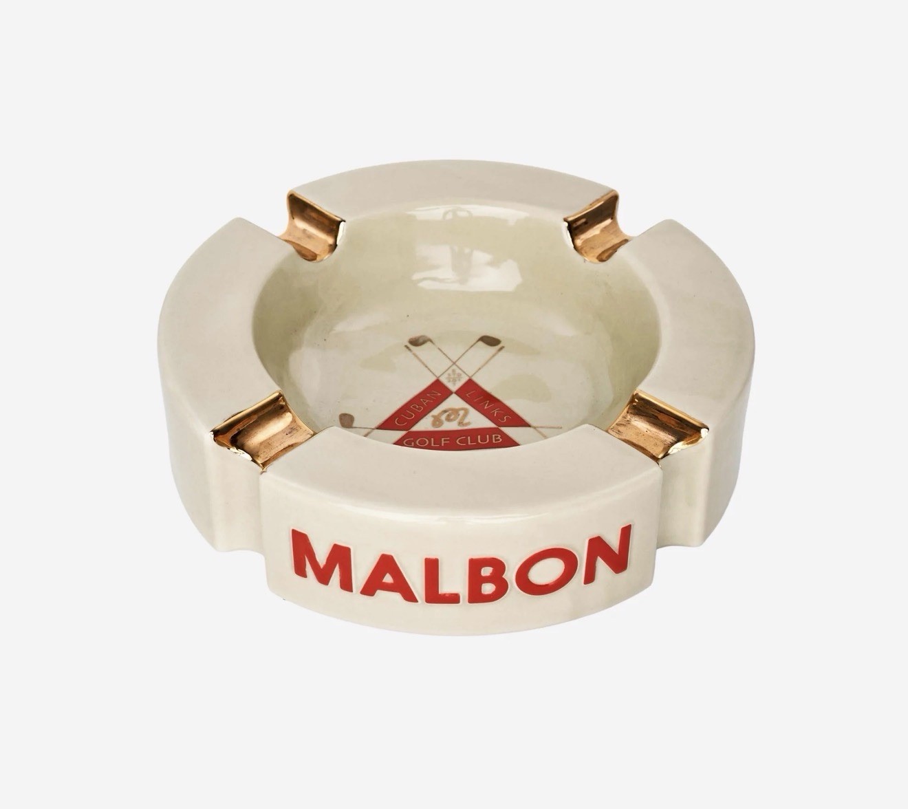 NEW MALBON HOTEL ASHTRAY EDIE PARKER COLLECTIBLE GOLF CERAMIC HEAVY SOLDOUT
