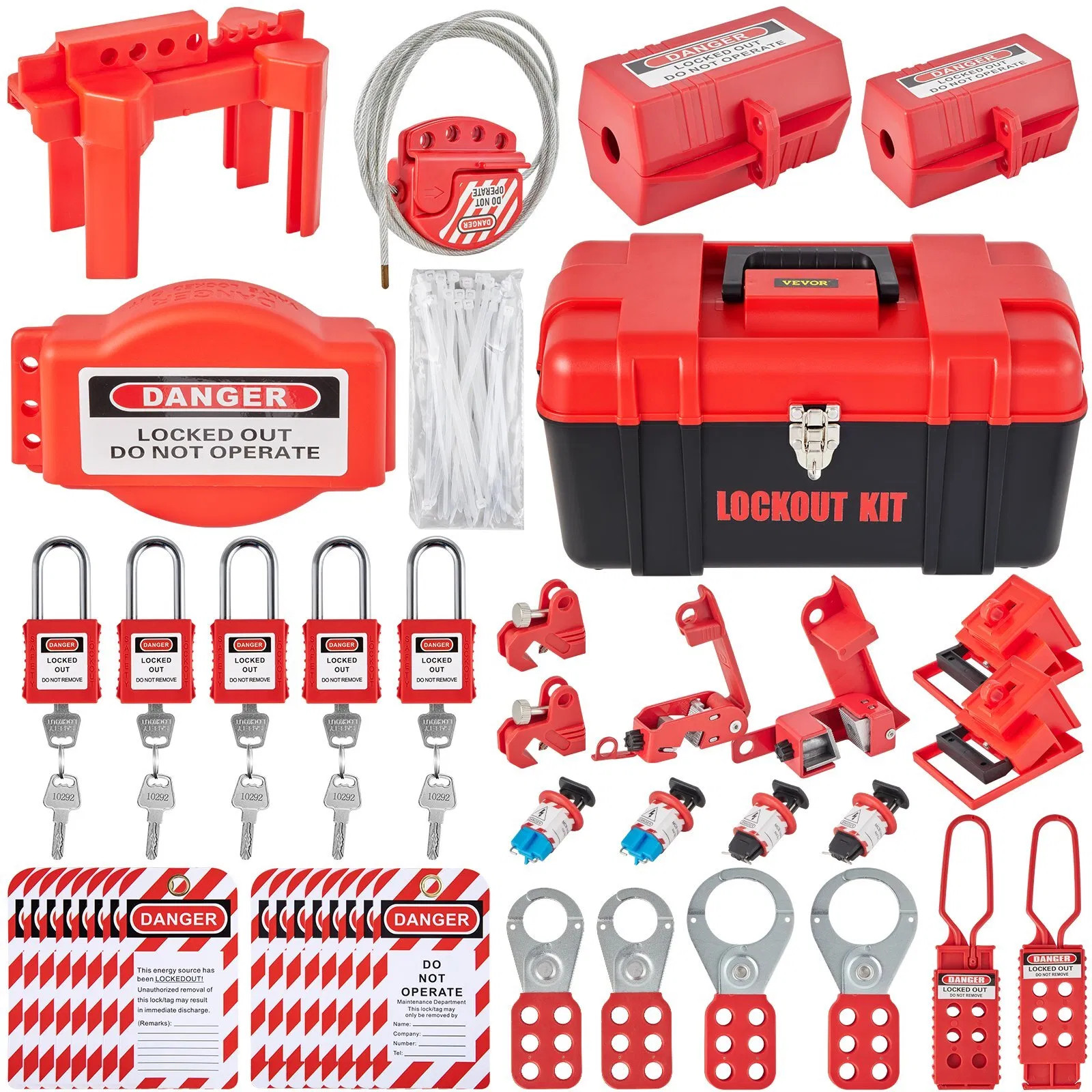 43 PCS Lockout Tagout Kits, Electrical Safety Loto Kit Includes Padlocks, 5 Kind