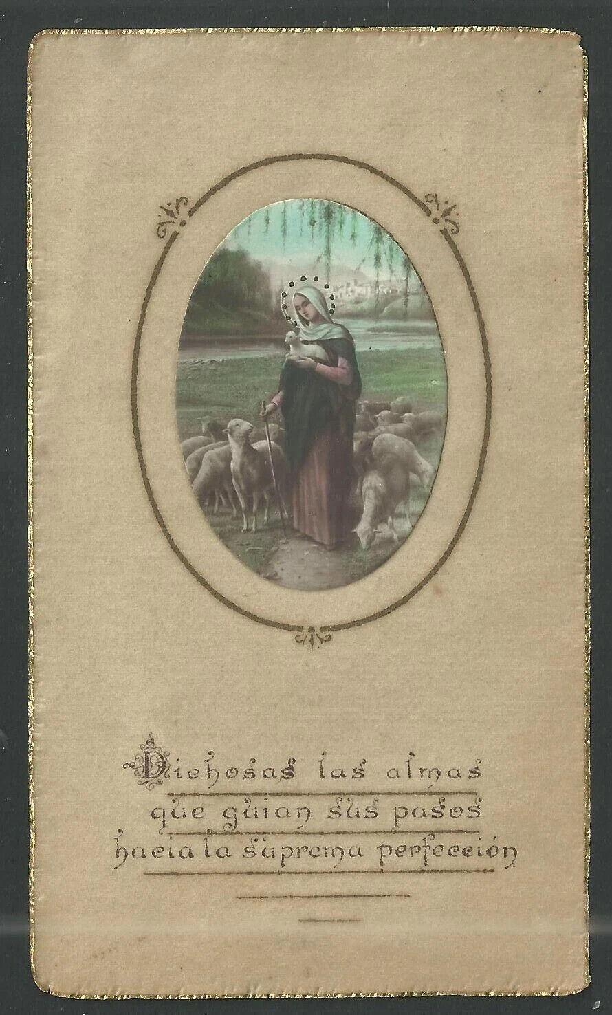 Holy card antique de la Virgin santino image pieuse estampa