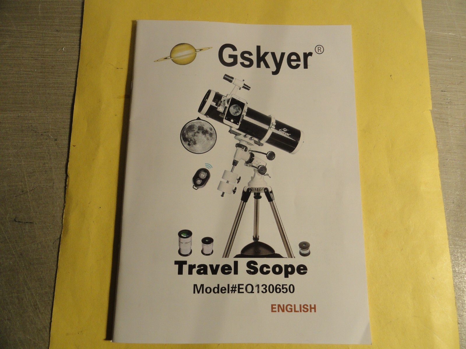 GSKYER EQ 130650 D=130mm F1 =650mm F/5 TELELSCOPE  SET UP GUIDE & INSTRUCTIONS