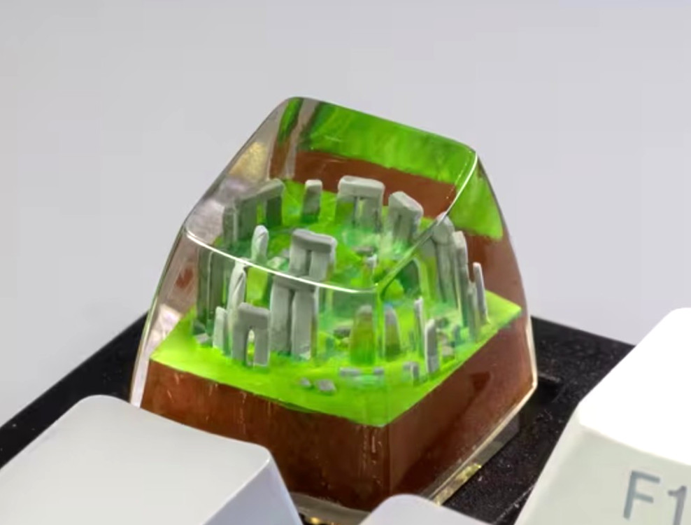 Stonehenge resin keycap key cap hand made hand painted NEW NR! druid stone henge
