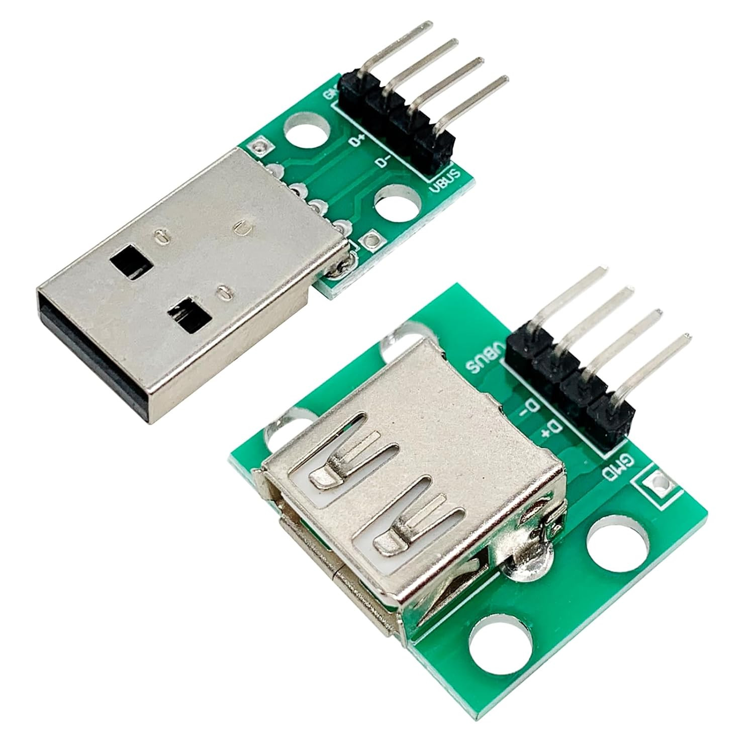 10Pcs USB2.0 Male and Female to DIP Converter Board with 4 Pin 2.54Mm Pitch Adap