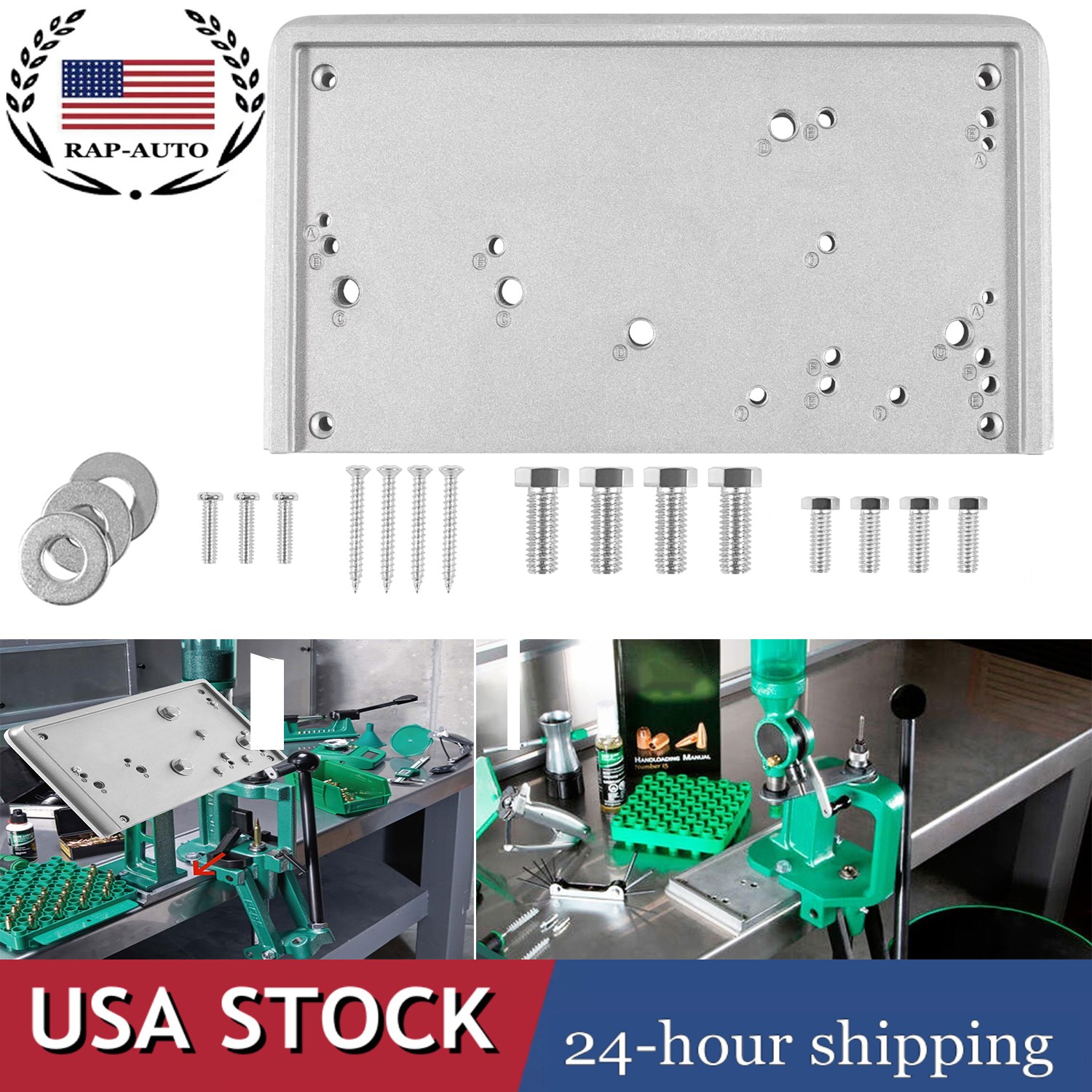 9282 Accessory Base Plate-3 (Grey) Fit for A Wide Variety of RCBS Presses & Tool
