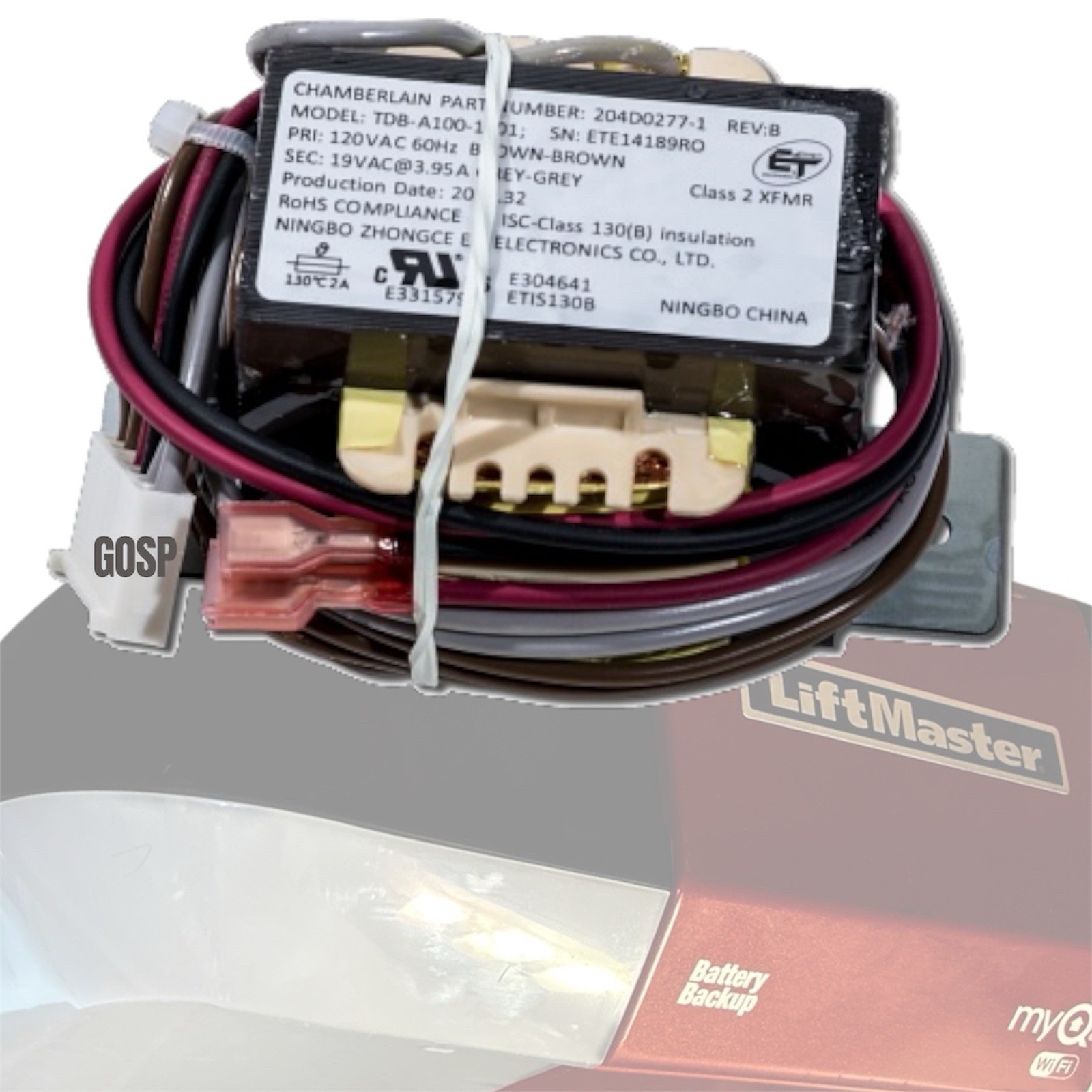 Liftmaster 041D0277-1 Transformer, Wi-Fi Battery Backup Garage Door Openers