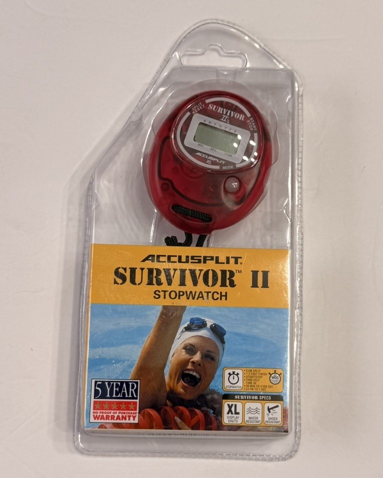Accusplit Survivor Sport  2 Stopwatch Cumulative Split RED Training Athletic