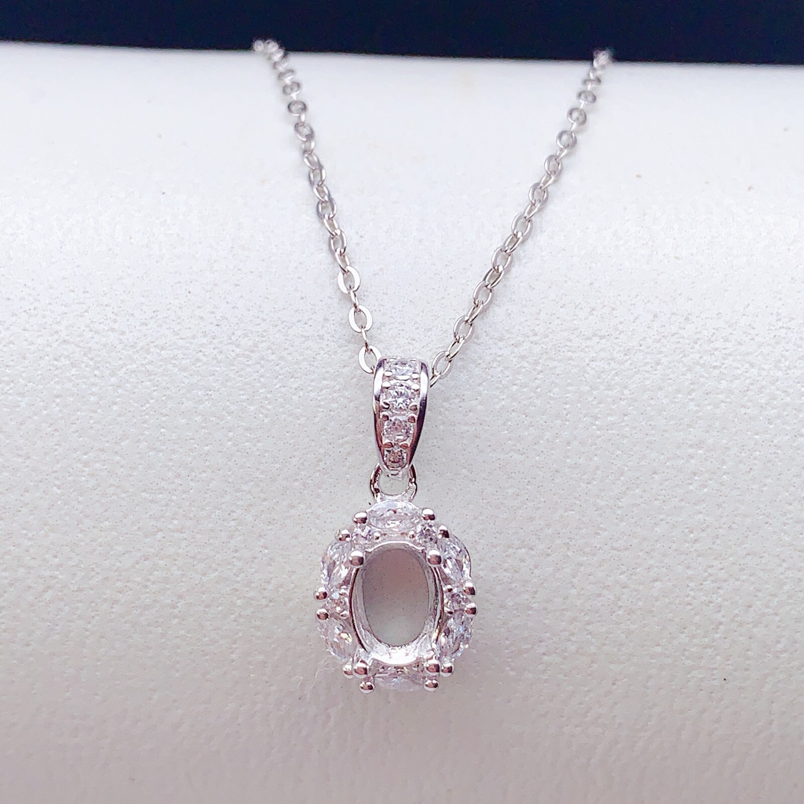 Silver 925 pendant empty setting, DIY blank setting YD21