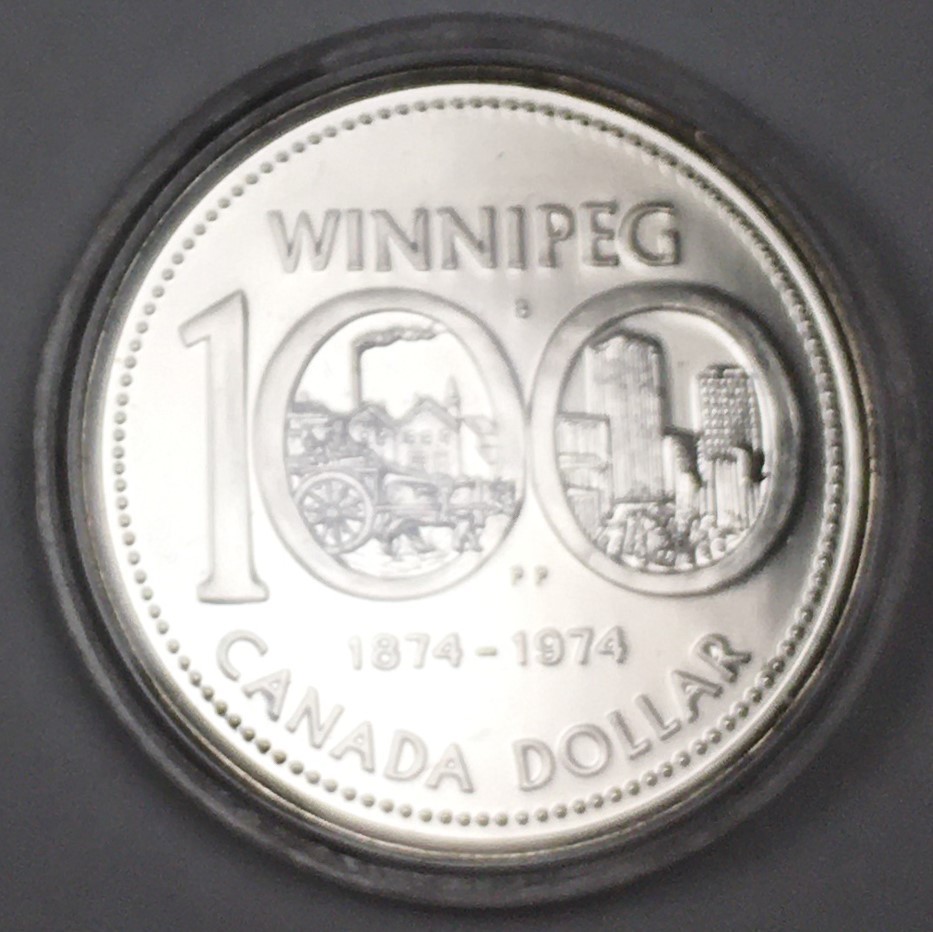 1974 Canada Silver Dollar  - Winnipeg -  KM#88a .375 ASW - 8252-SF
