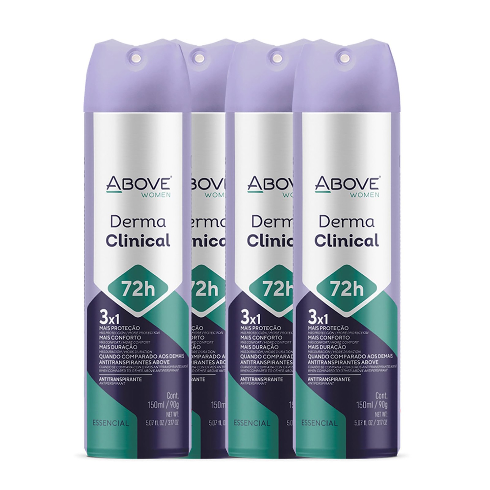 ABOVE 72H Whole Body Spray Deodorant for Women – Derma Clinical (4 Pack)