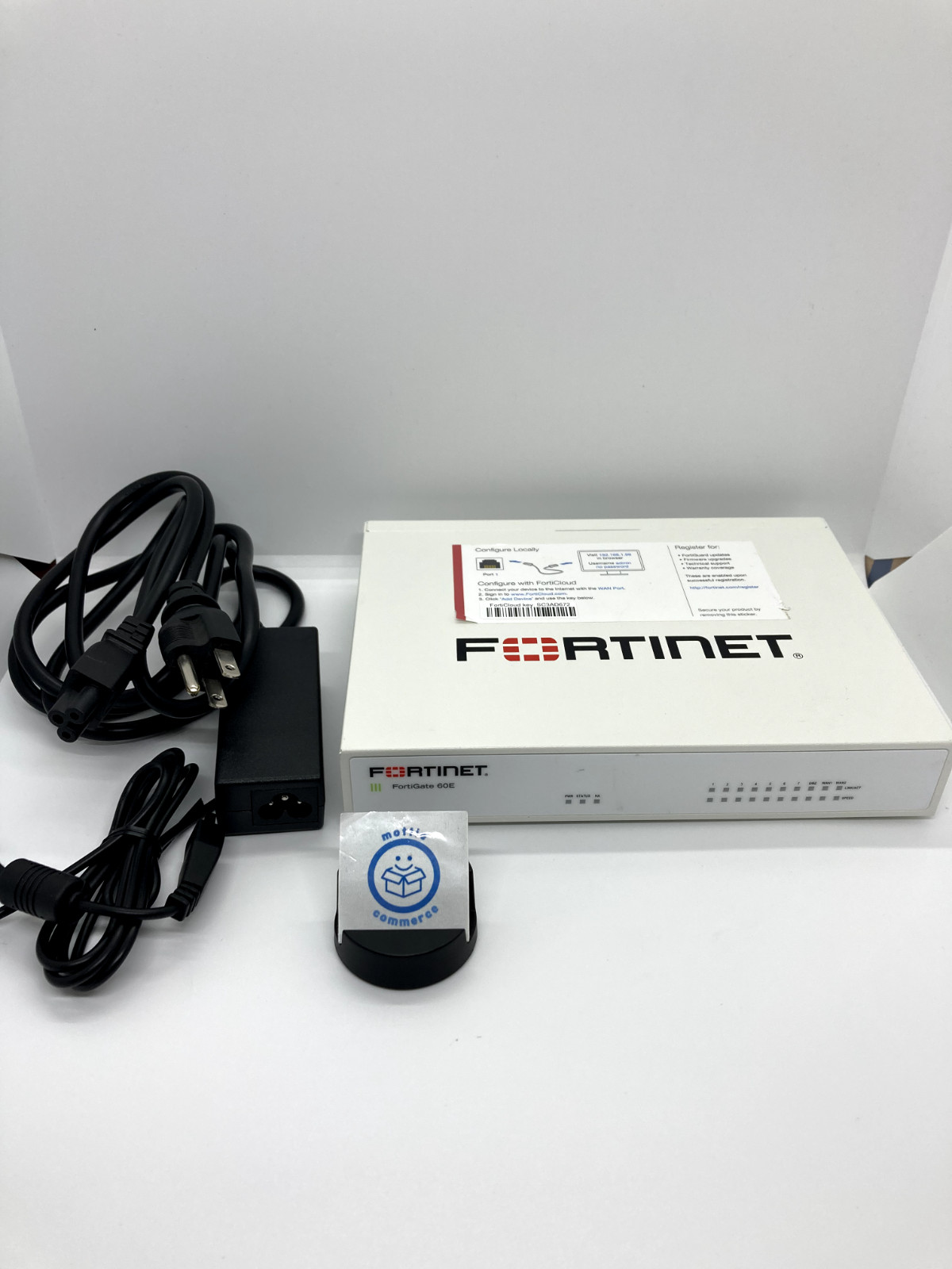 Fortinet Fortigate FG-60E Network Security Firewall w/ Adapter Operated Used
