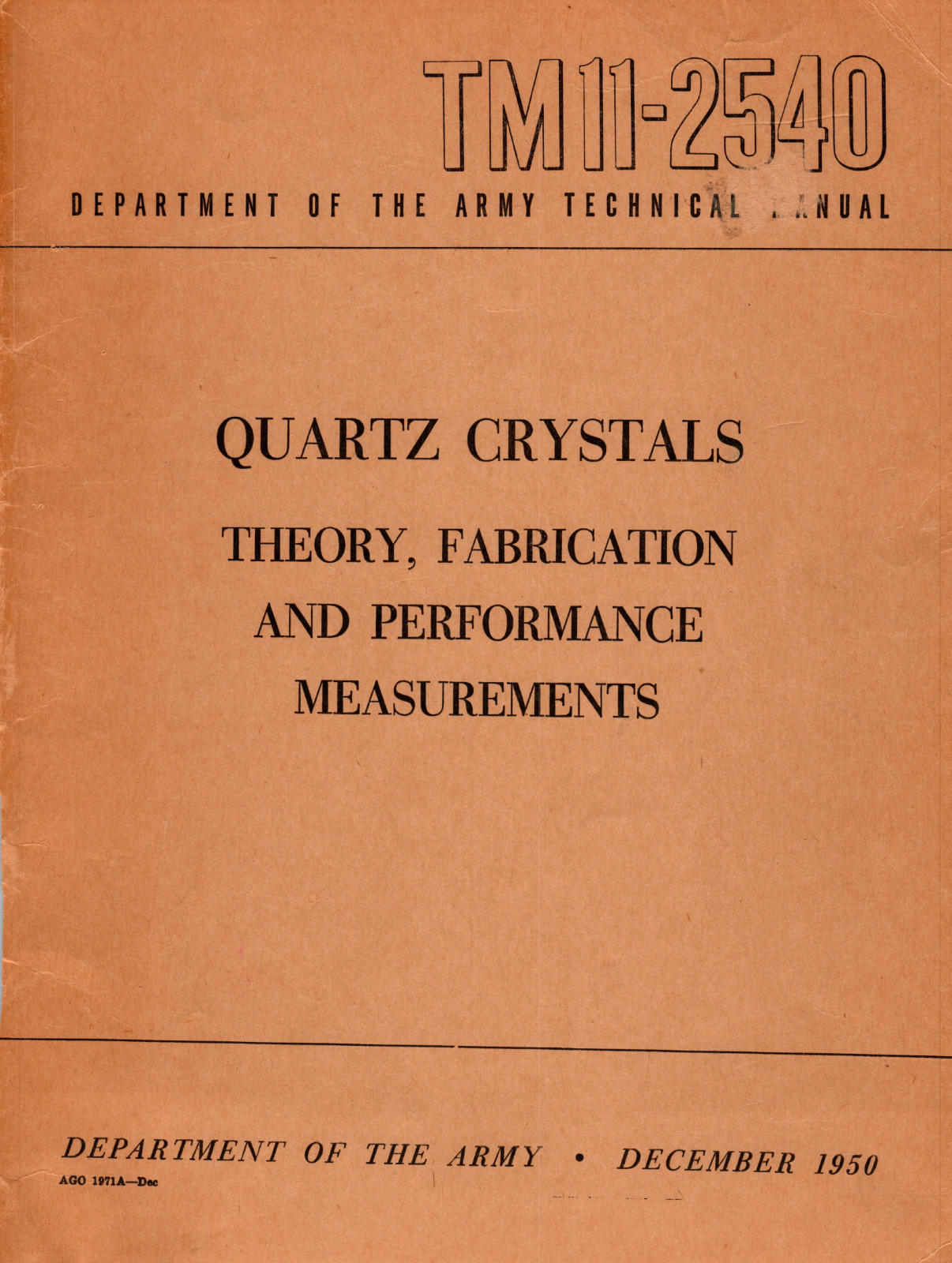 140 Page TM 11-2540 QUARTZ CRYSTALS THEORY FABRICATION & PERFORMANCE on Data CD