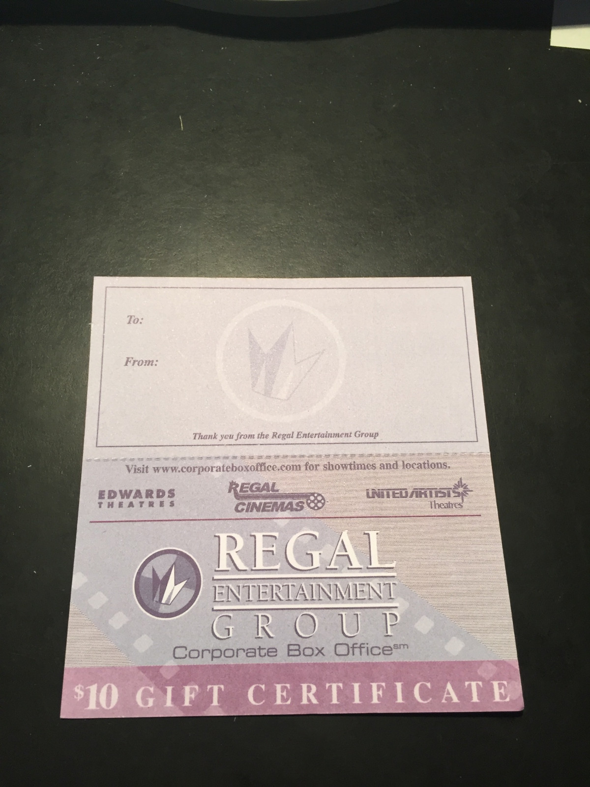 5 Regal Cinemas Movie $10 Gift Certificates Good 4 Admission Tickets&Concession