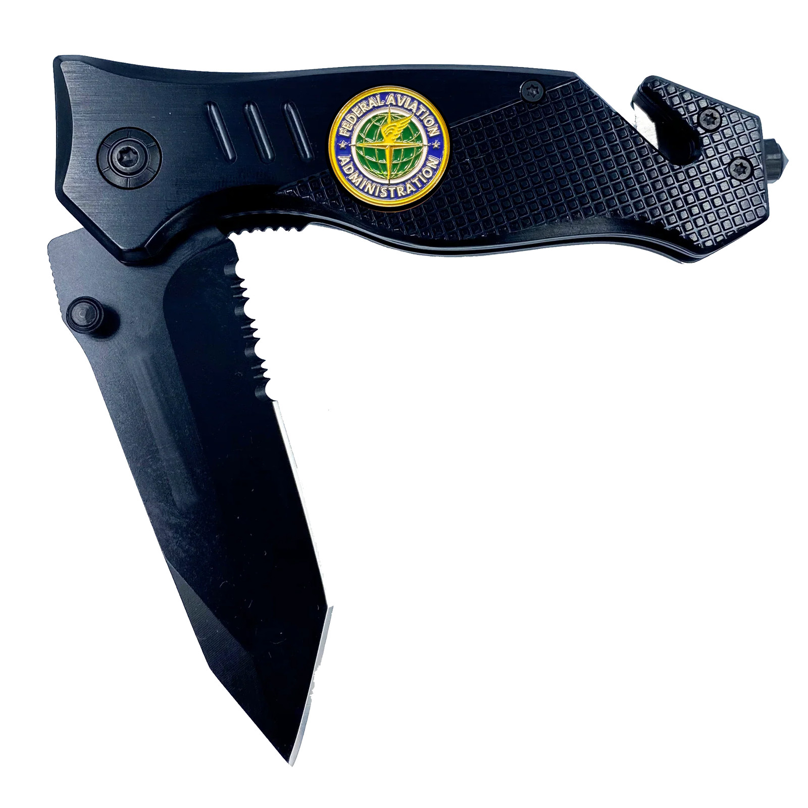 FAA Federal Aviation Administration 3-in-1 Tactical Rescue tool knife with Seatb