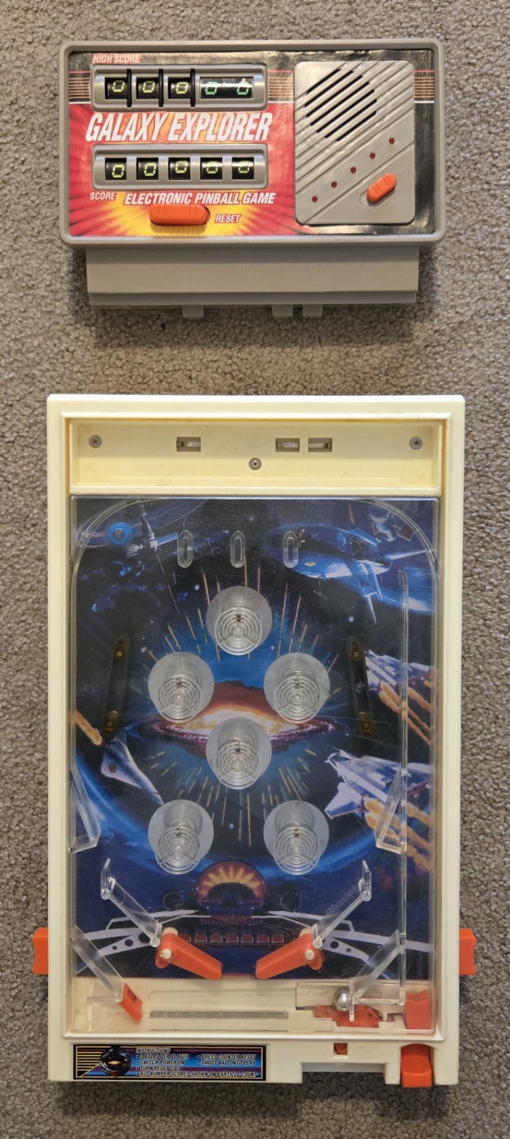 Vtg GALAXY EXPLORER Electonic Tabletop Pinball Machine (Read Description)