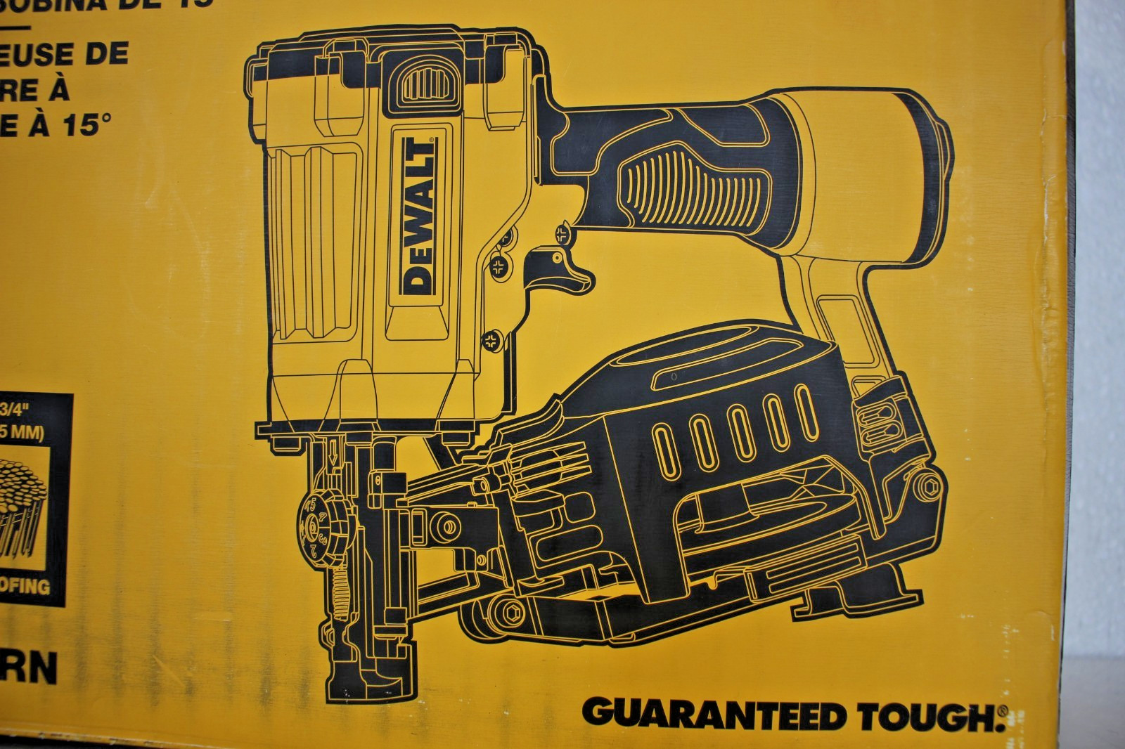 DEWALT DW45RN 15 Degree Coil Roofing Nailer - TOOL ONLY