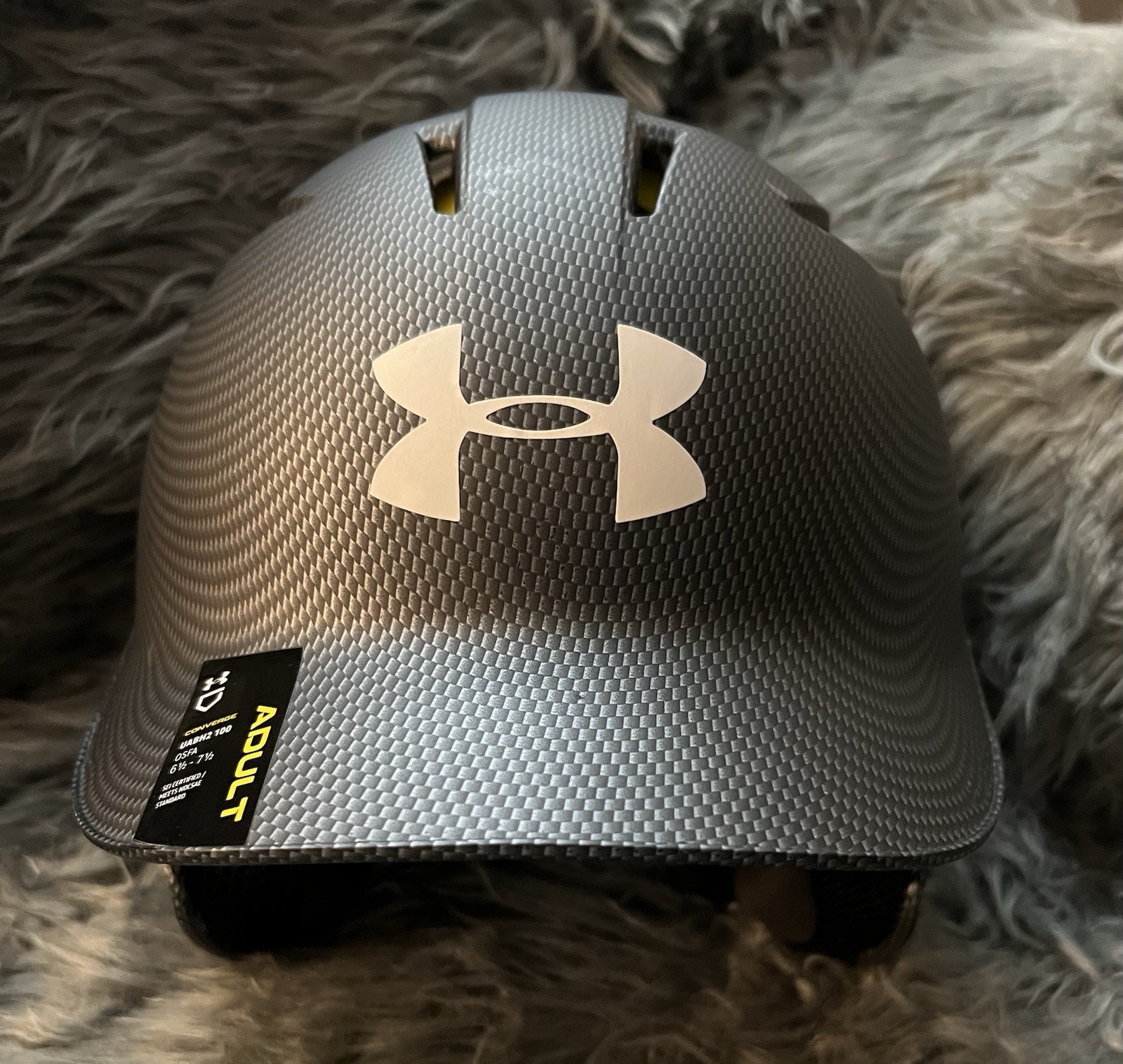 Under Armour UABH2-100 Adult Open Face Batting Helmet Gray Black NOCSAE