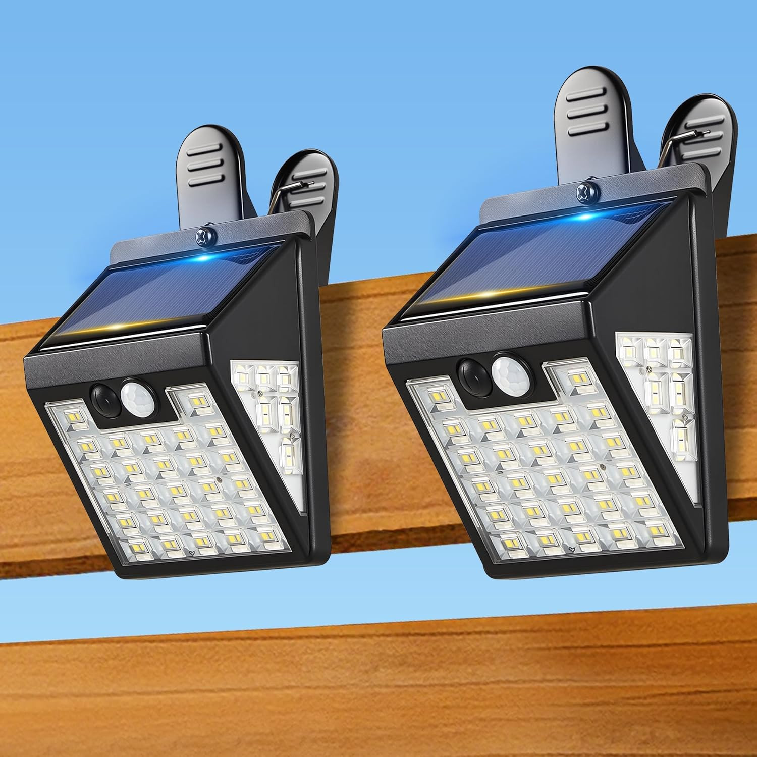 Clip on Solar Lights Outdoor,Motion Sensor Outdoor Lights,72Leds 600LM Clip on S