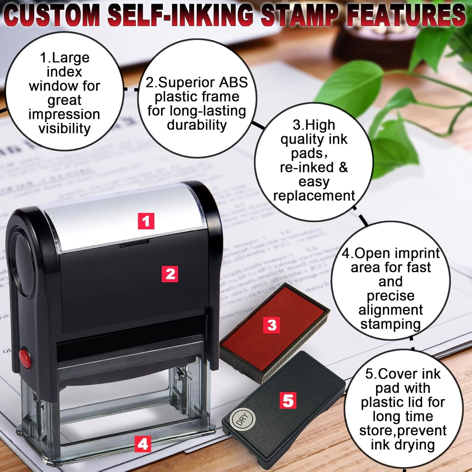 Paid Stamp with Date Office Stamps Self Inking With Check and