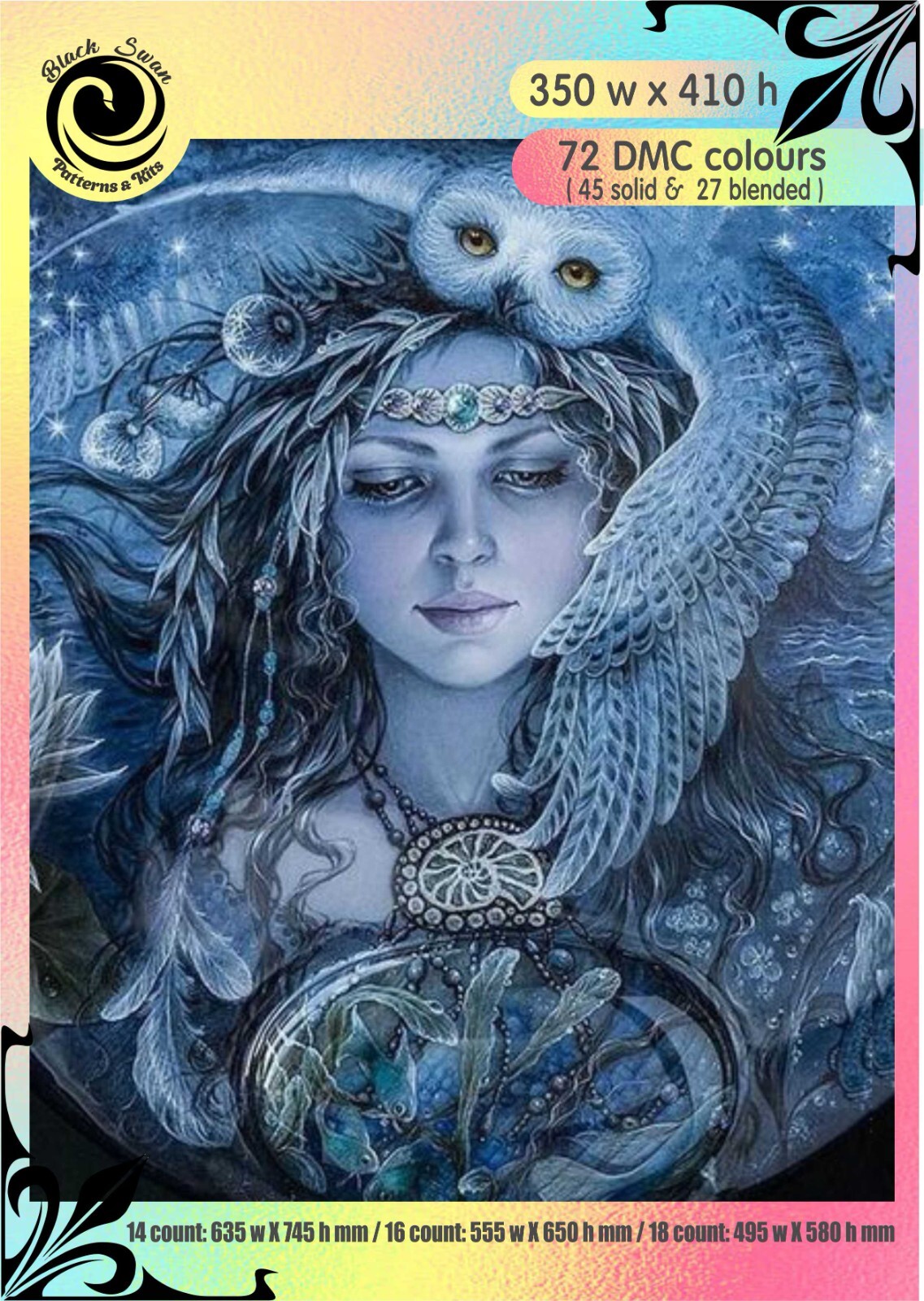 Moon Goddess 419 Chart Counted Cross Stitch Pattern Needlework craft