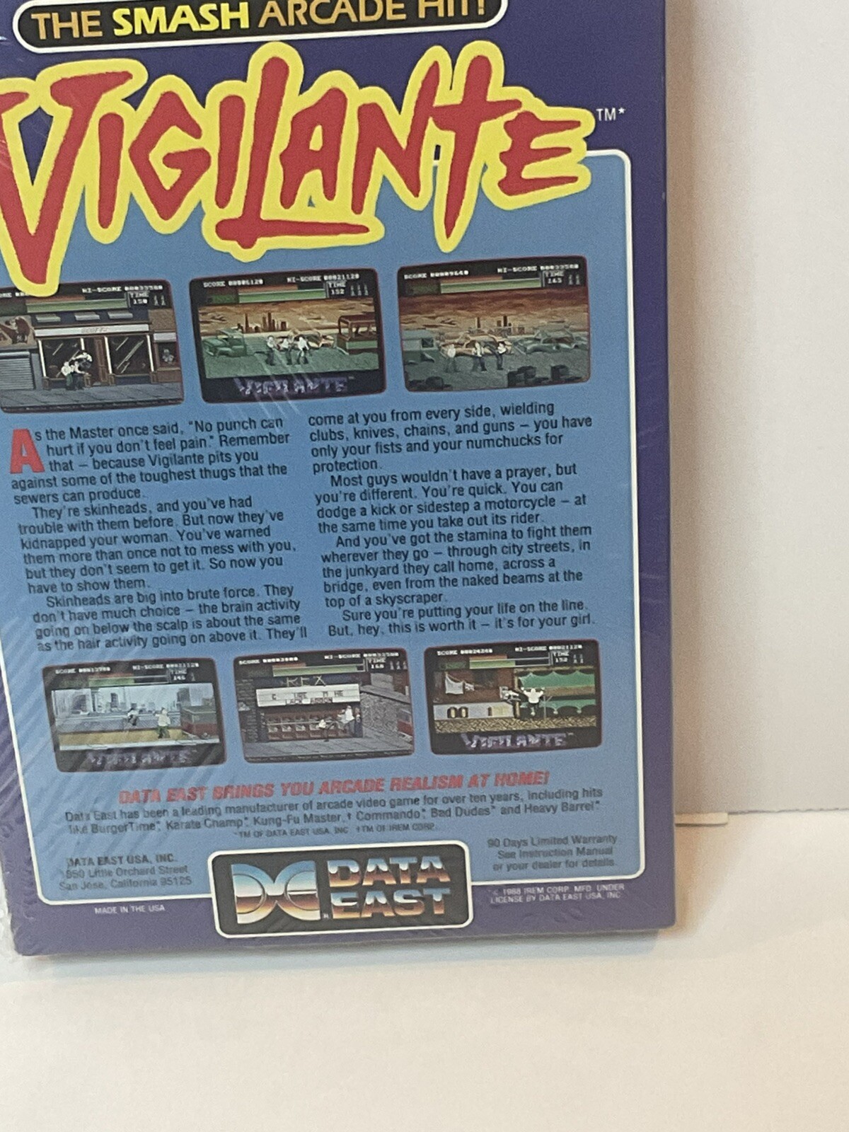 Vintage Commodore 64 Software Game VIGILANTE Data East NOS Sealed