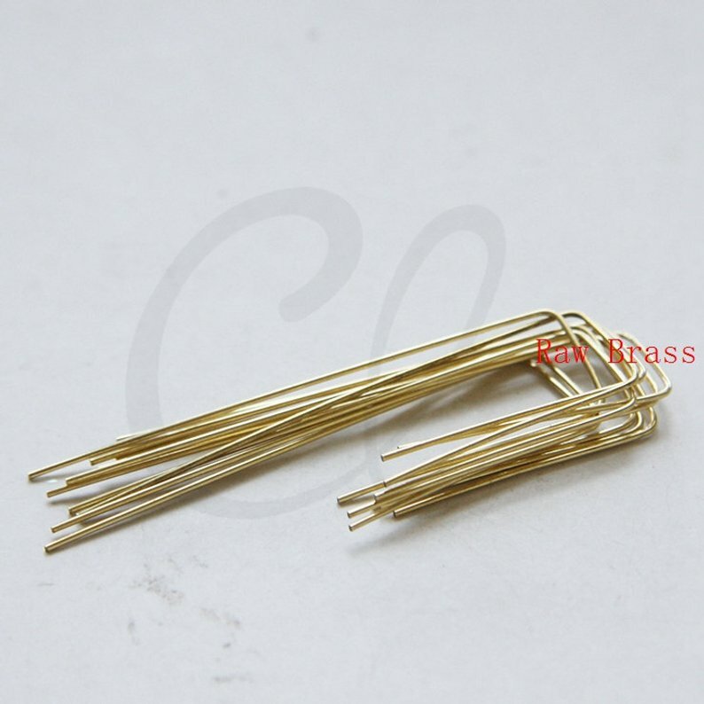 60 Pieces Brass Plated Earring Hooks - Ear Wires - U Hooks 51x13mm (CW-3282C)