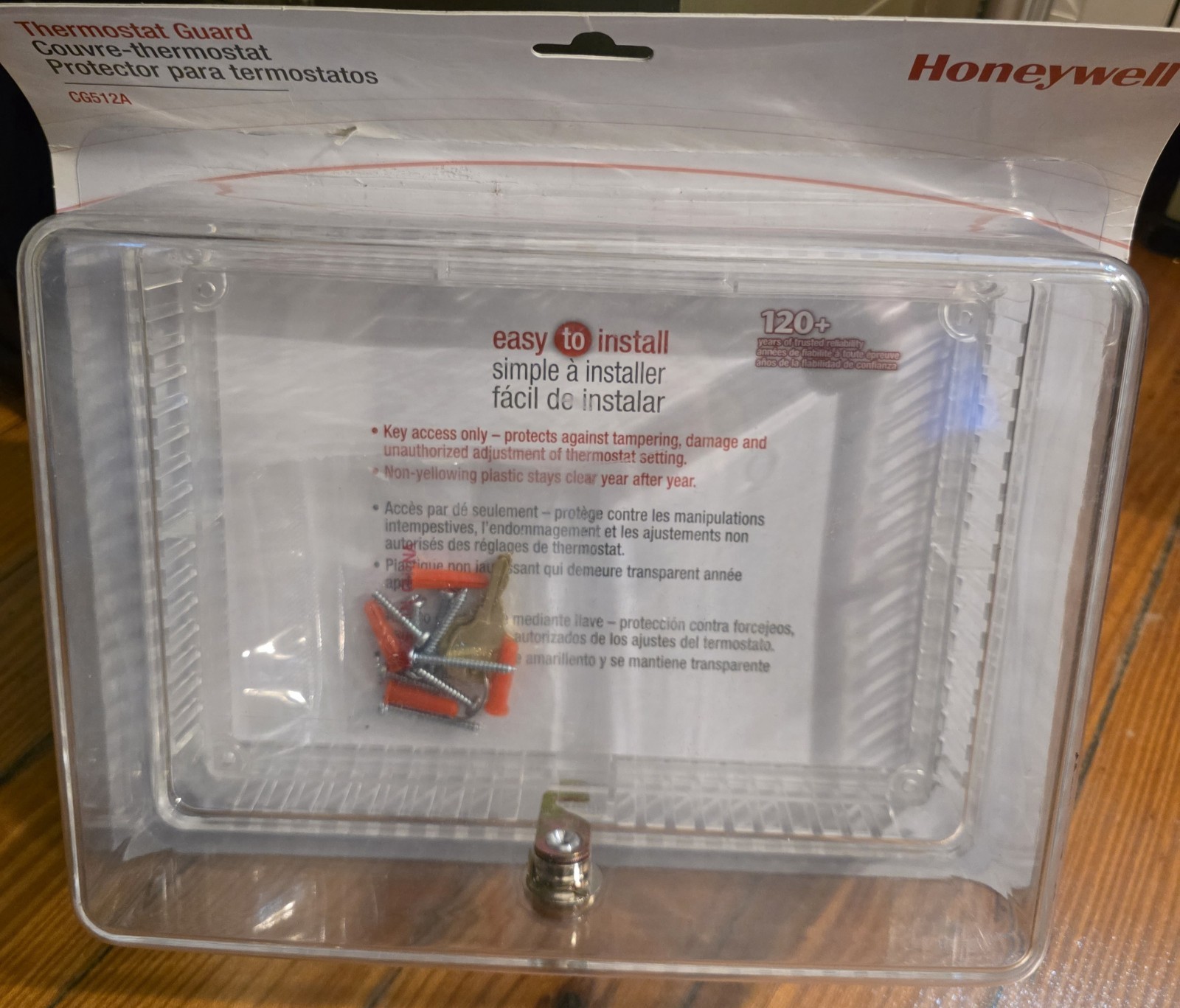 Honeywell CG512A Large Thermostat Guard - Locking Clear Plastic With 2 Keys