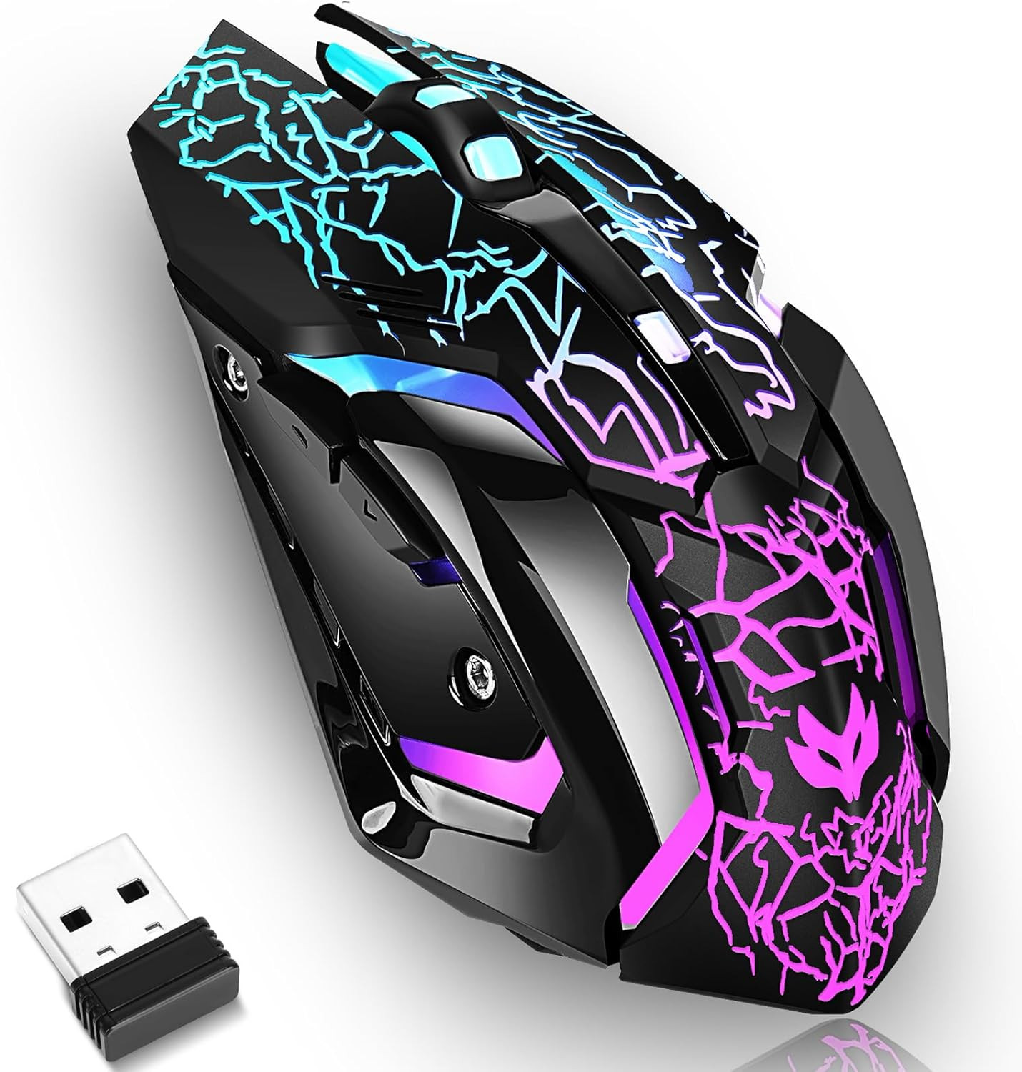 Wireless Gaming Mouse Silent RGB Rechargeable LED Optical USB Mouse