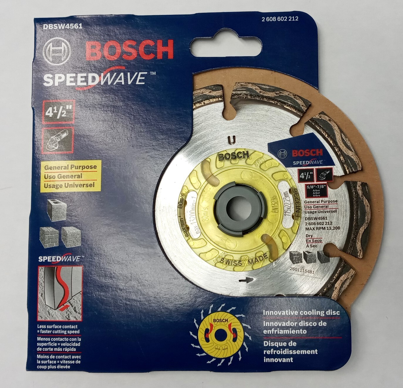Bosch DBSW4561 Speedwave 4.5" Segmented Diamond Blade Swiss Made