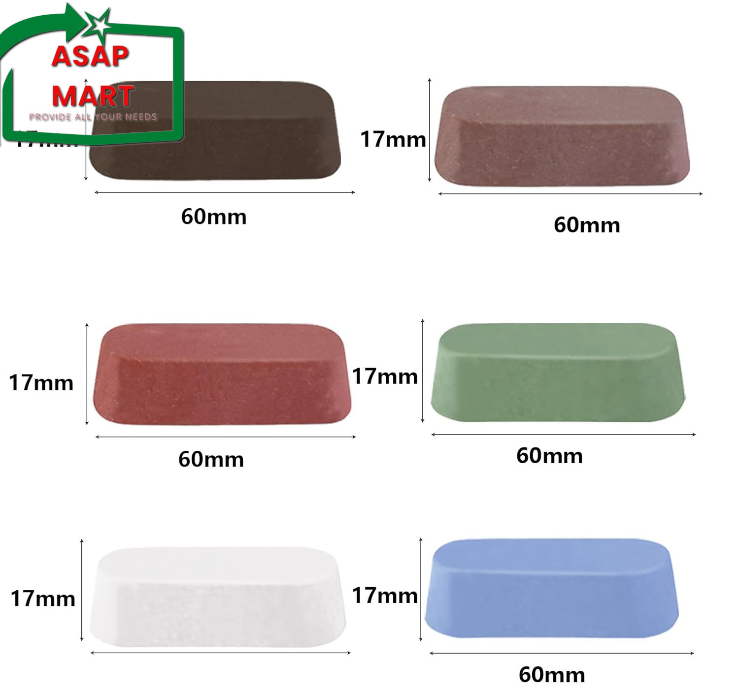 6 Pcs Metal Buffing Polishing Compound for Buffing Wheel, Buffing Wheel Compound