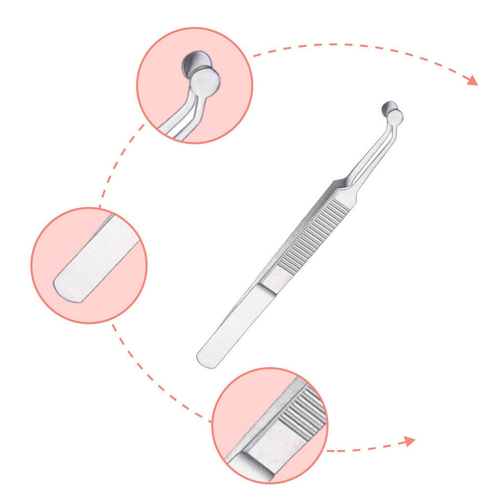 Stainless Steel Meibomian Gland Expressor Forceps Tweezers, Safe USA NEW