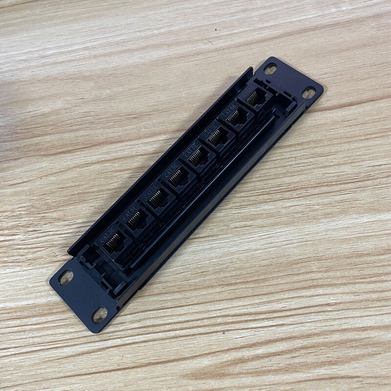8 Port Straight-throu CAT5e Patch Panel RJ45 Cable Adapter Keystone Jack