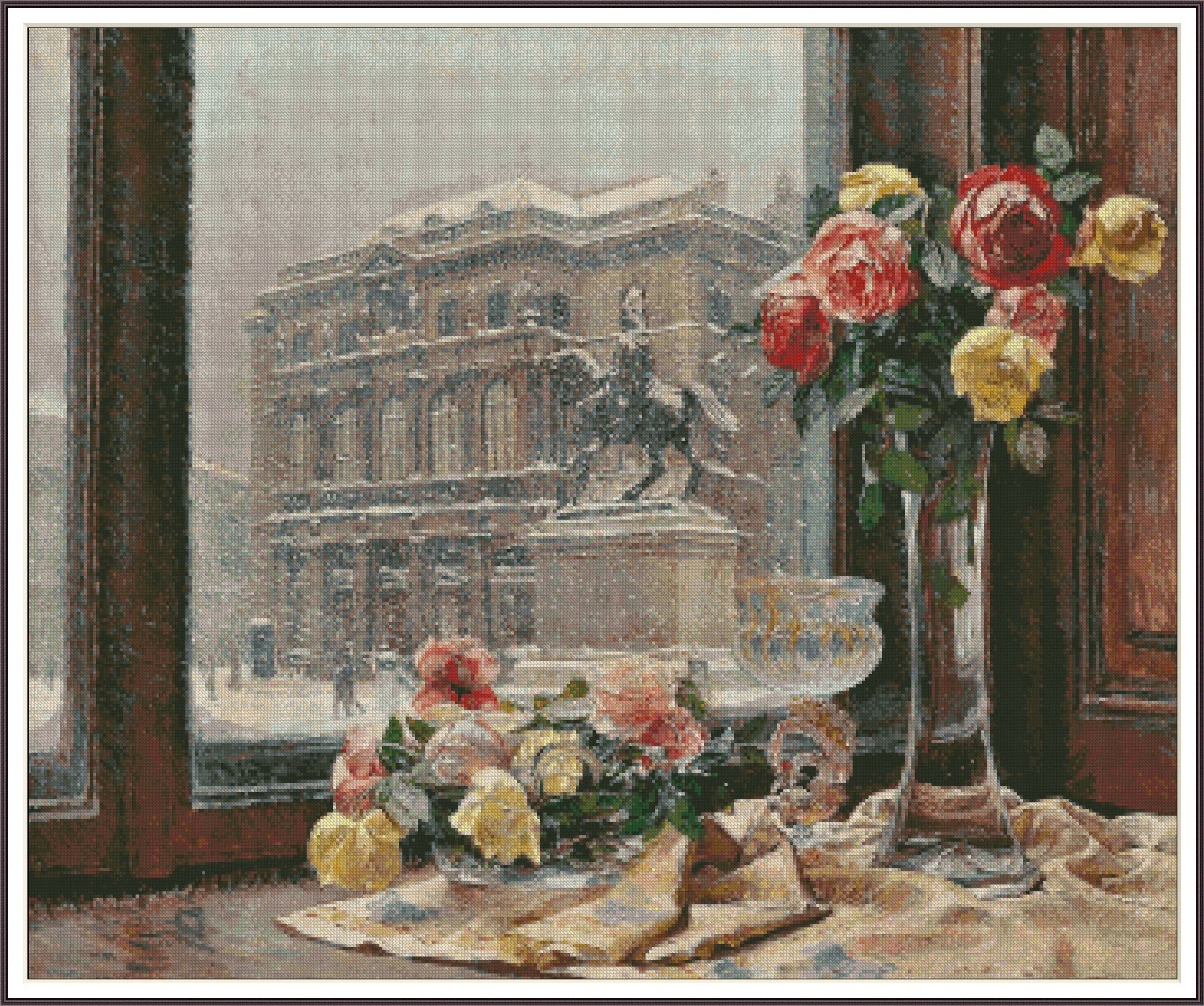 Snow morning 1358 Chart Counted Cross Stitch Pattern Needlework