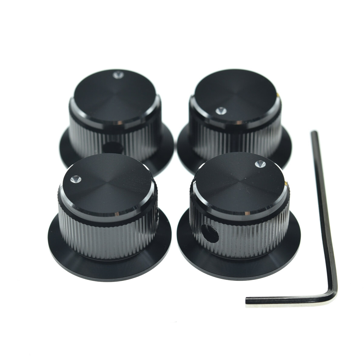 4-Pack Set Screw Metal Pot Knobs Top Hat Bell Knobs for Guitar/Bass/AMPS/Preamps