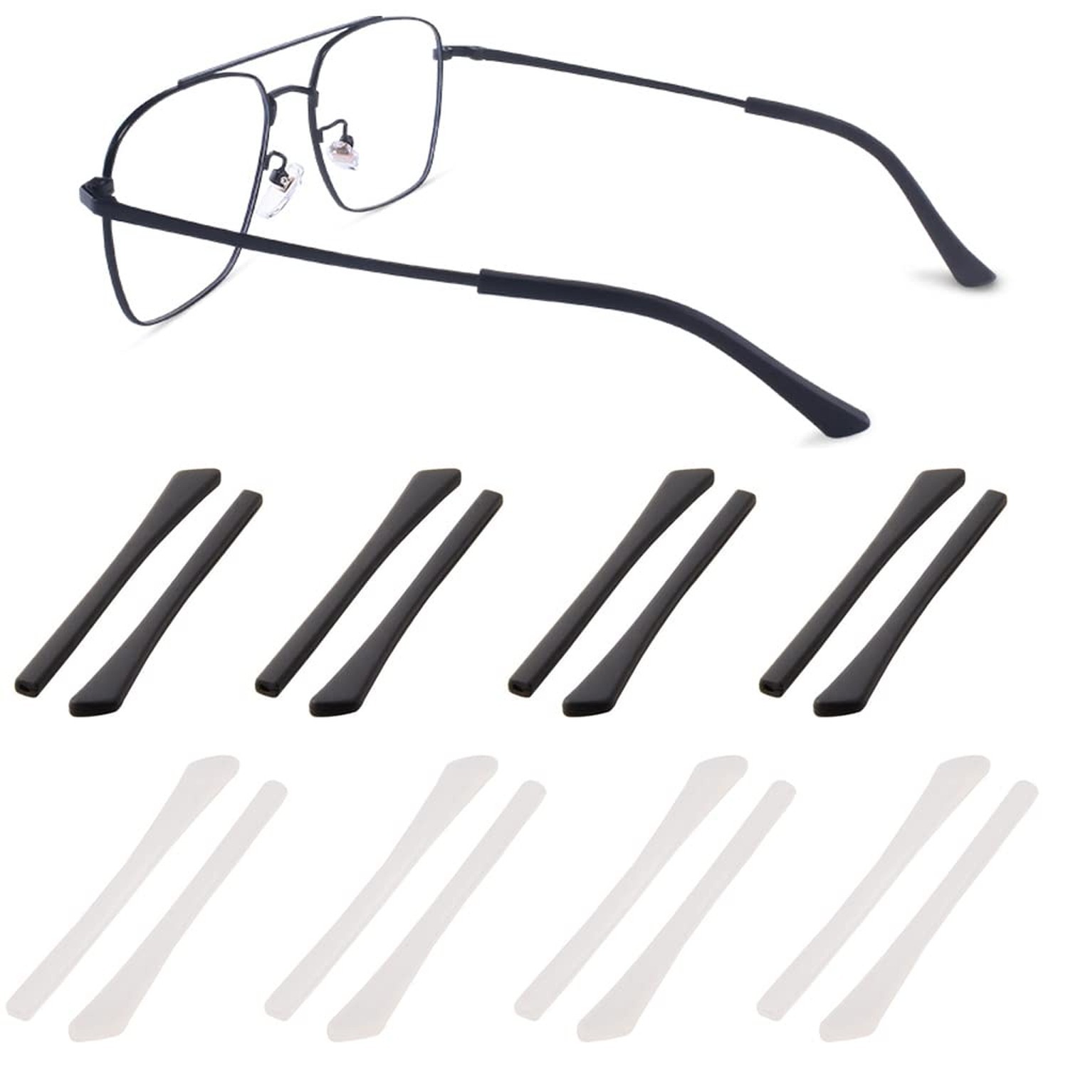 Junsika Eyeglass Temple End Tips Soft Silicone Anti Slip Eyeglass Replacement...