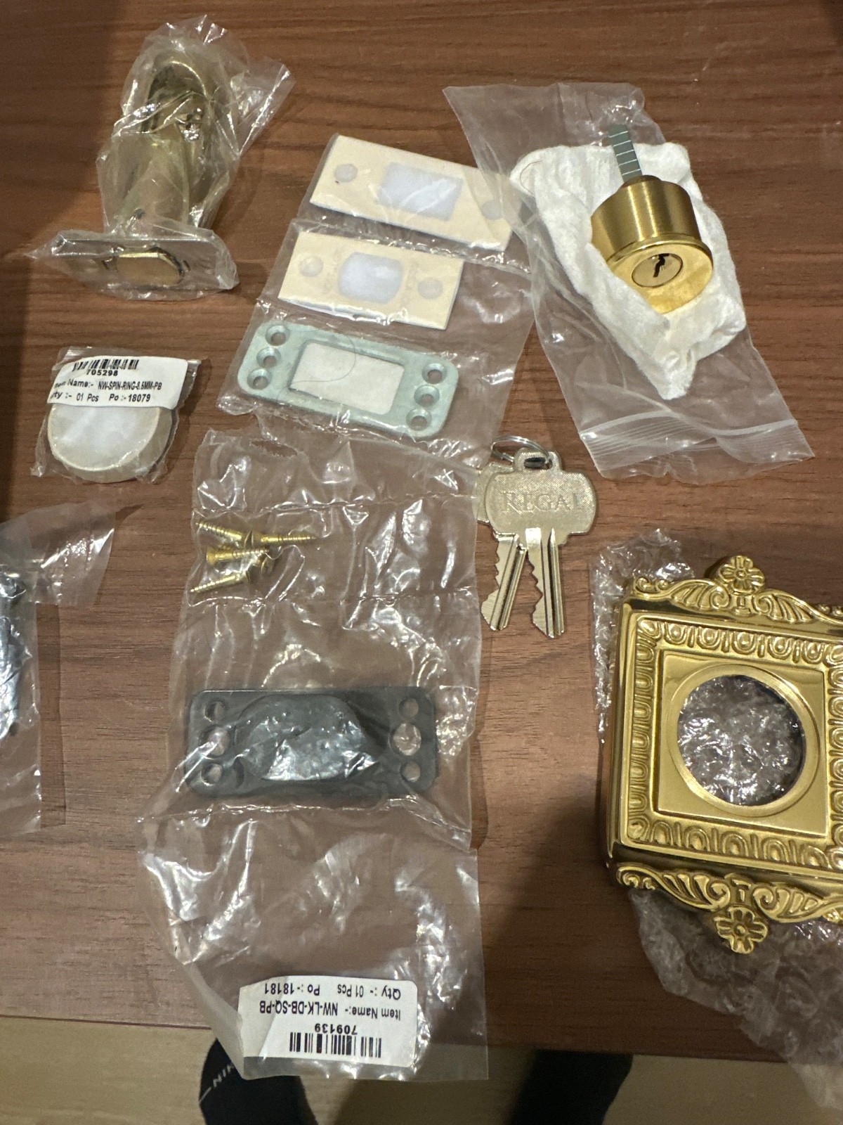 Nostalgic Warehouse Brass Front Entry Door Lockset Deadbolt Regal Keys NOS