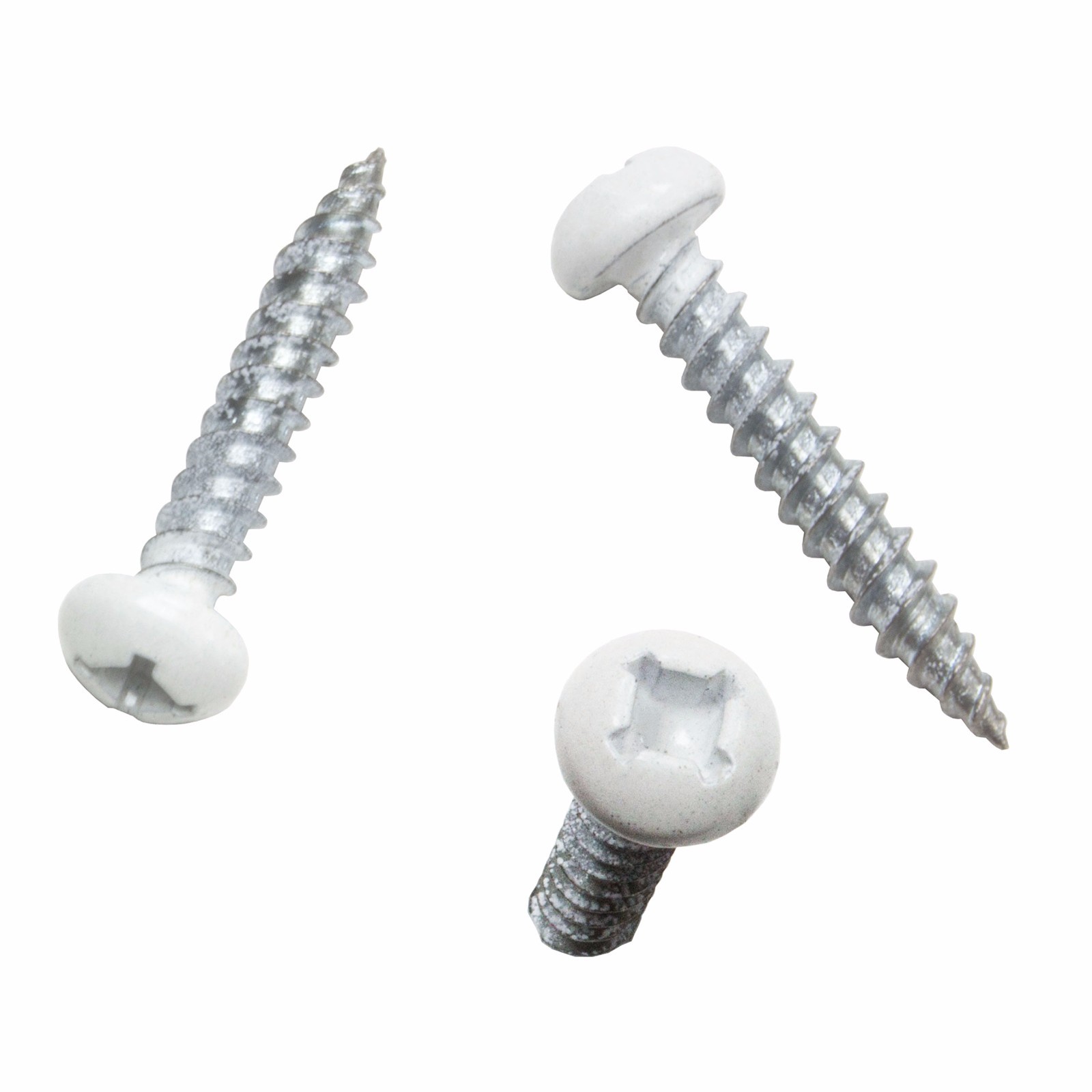 8X1" Pan Head Metal RV Screws Polar White 100 Pack