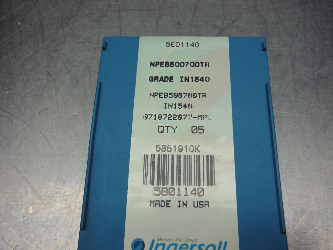 Ingersoll Carbide Inserts QTY5 NPEB500700TR IN1540 (LOC2747B)