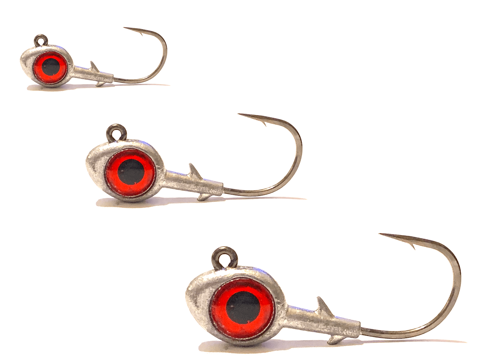 5 Pack Big Eye Jigs Redfish Trout Flounder Fluke Red Eye Jig Heads Swim Bait