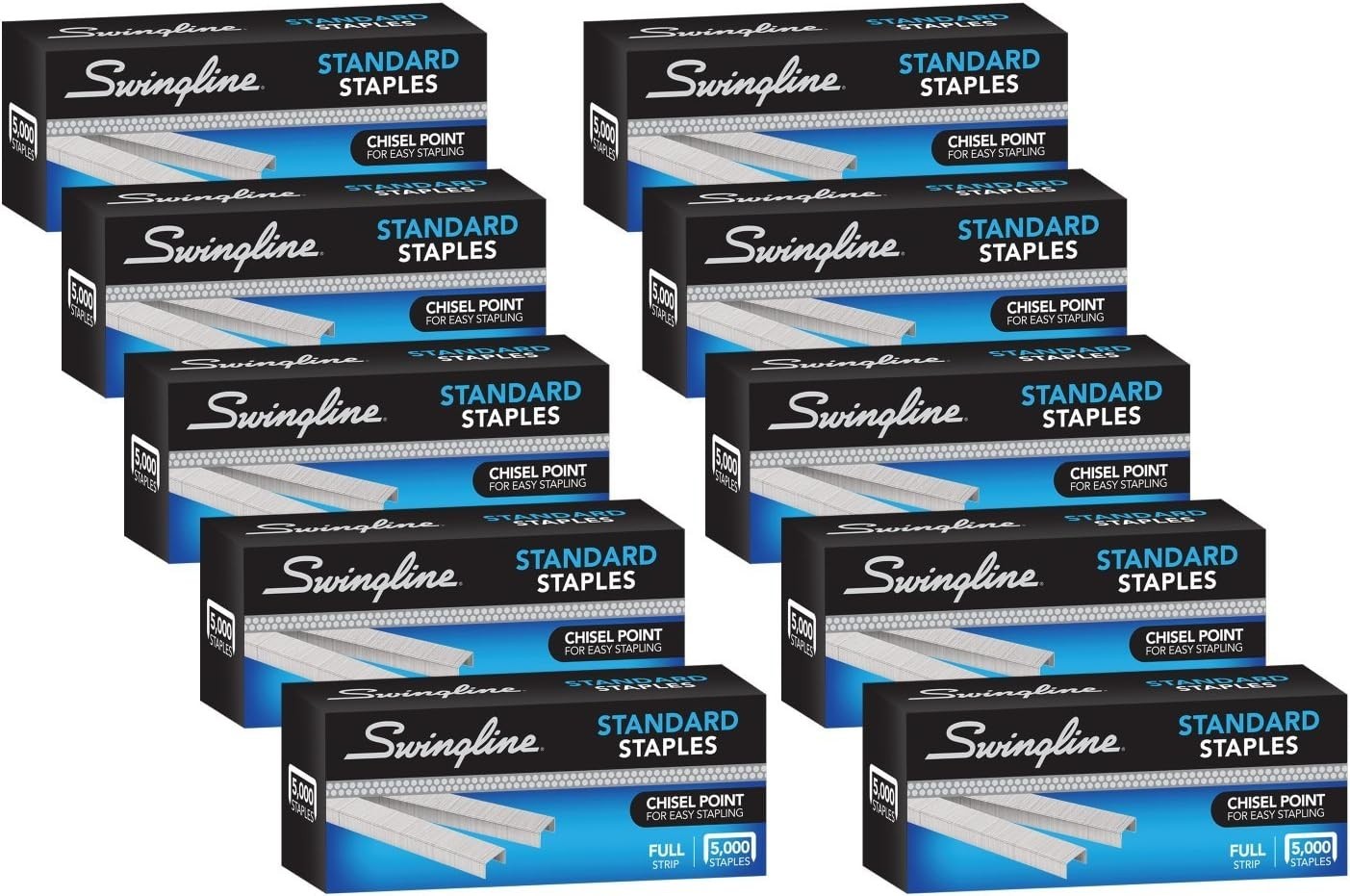High-Performance Staples - 10 Box Pack - 50,000 Count