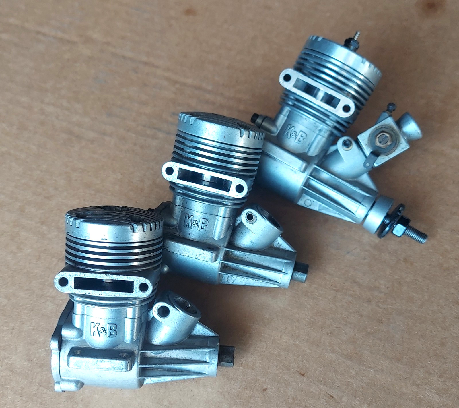 Lot of 3 - K&B 45 Sportster RC Model Airplane Engines Glow Radio Control os