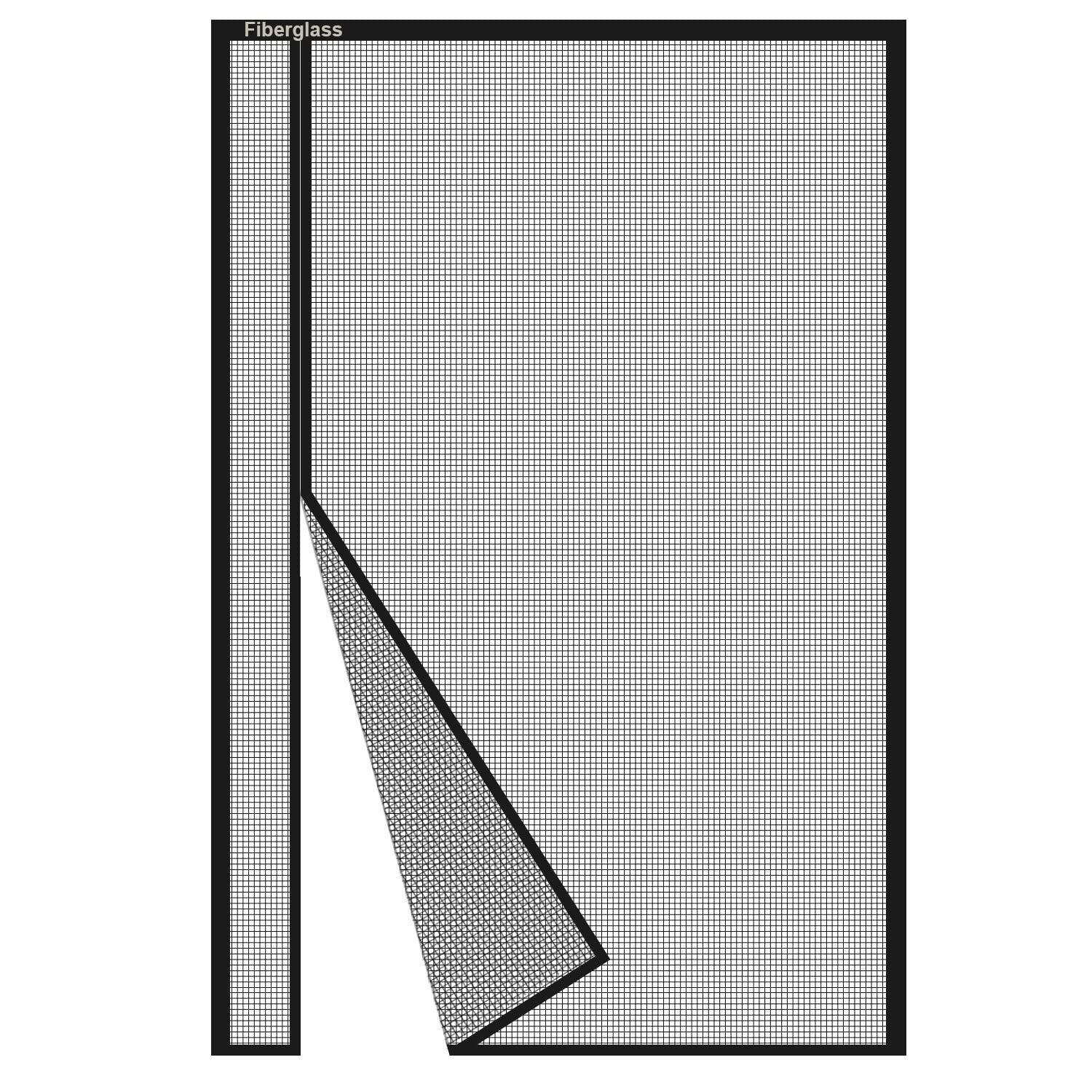 Side Opening Magnetic Screen Door in Fiberglass 44x82inch, Black - Thicken Me...