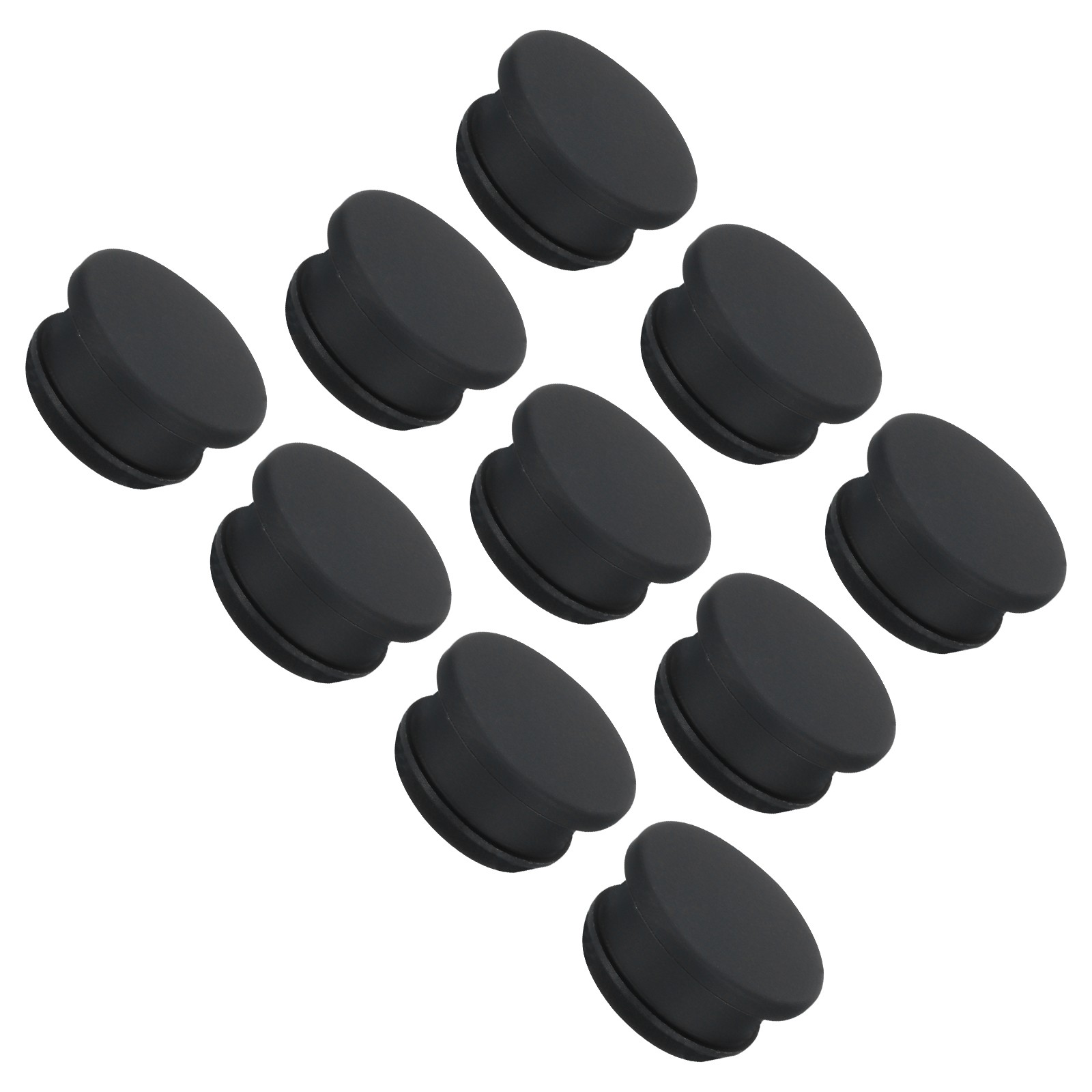 Silicone Hole Plugs Flush Type Panel Round Hole Plugs 22mm Diameter 10pcs Black