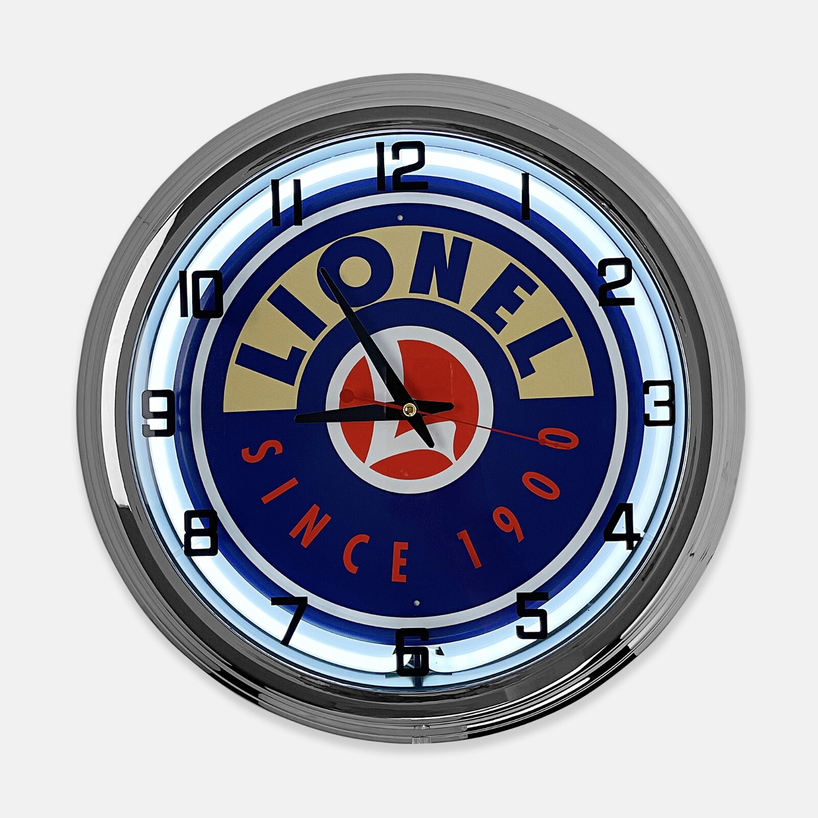 18" Lionel Train Since 1900 Metal Sign Designed White Neon Clock - SIGNBOX
